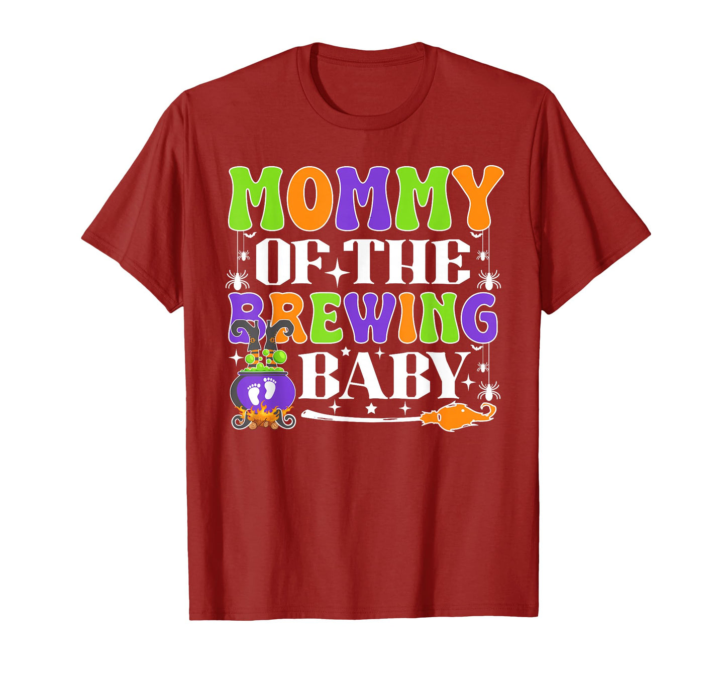 Mommy of The Brewing Baby Halloween Witch Baby Shower T-Shirt