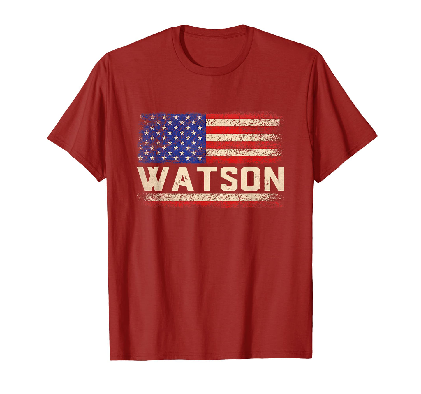 Watson Last Name Shirt Watson Name American Flag T-Shirt