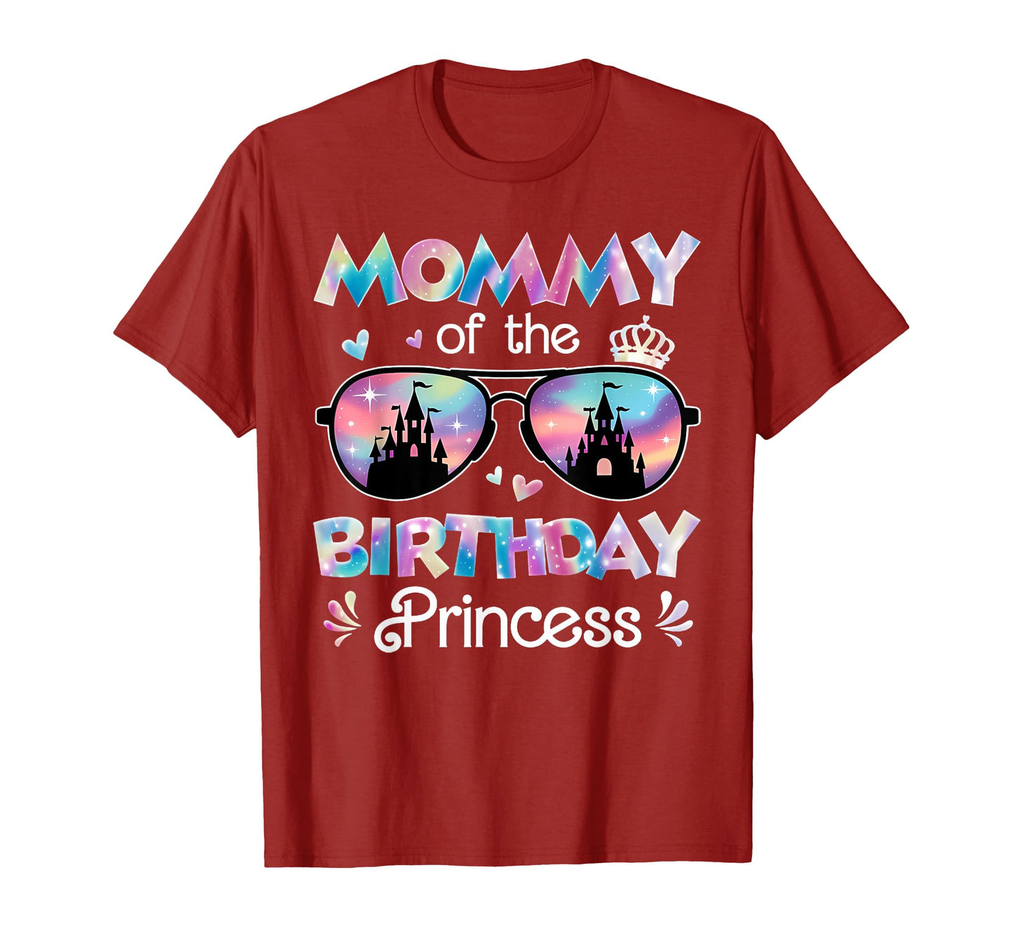 Mommy Of The Birthday Princess Pastel Castle Sunglasses T-Shirt