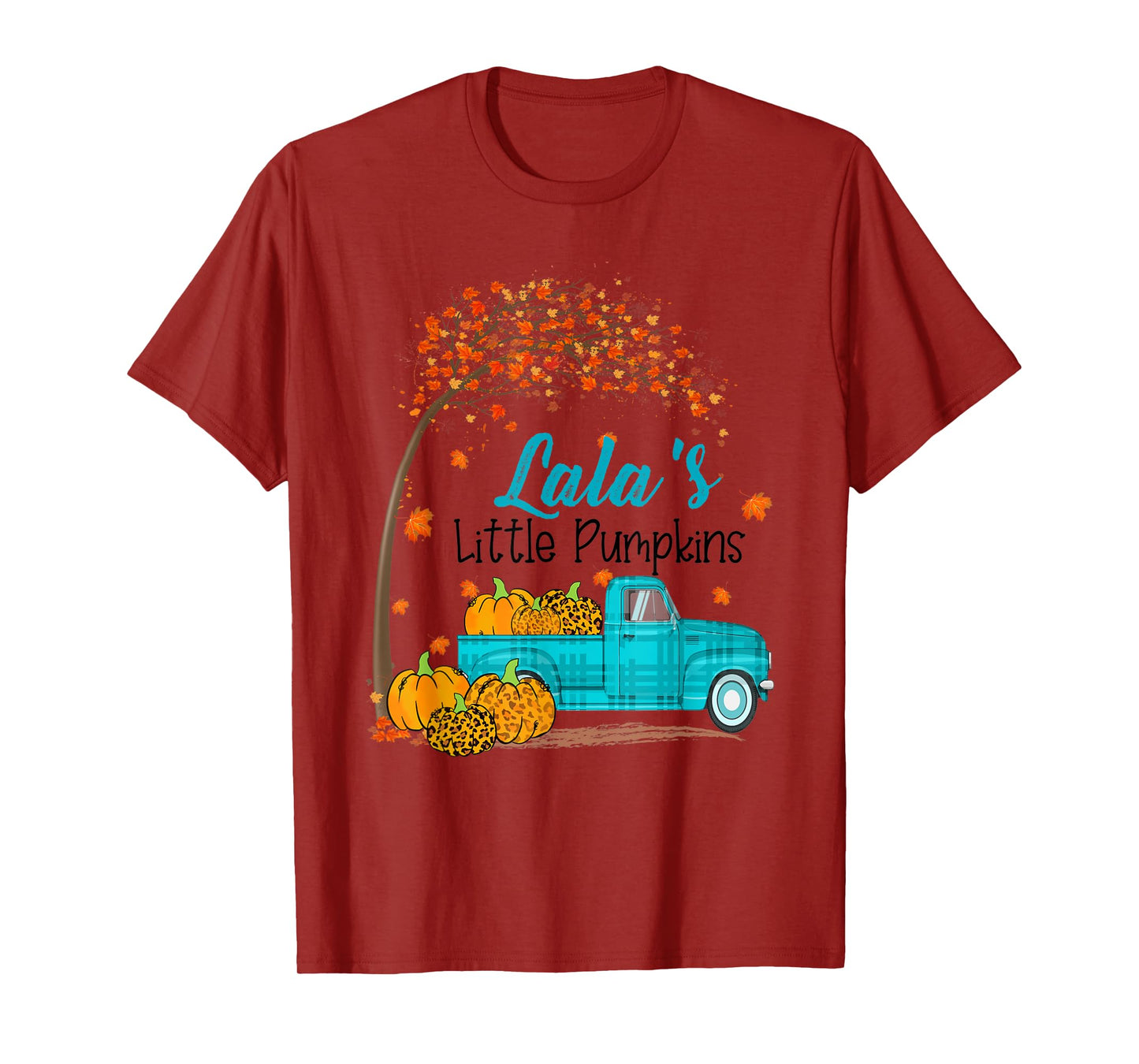 Autumn Tree lala's Little Pumpkins Blue Truck - Fall T-Shirt