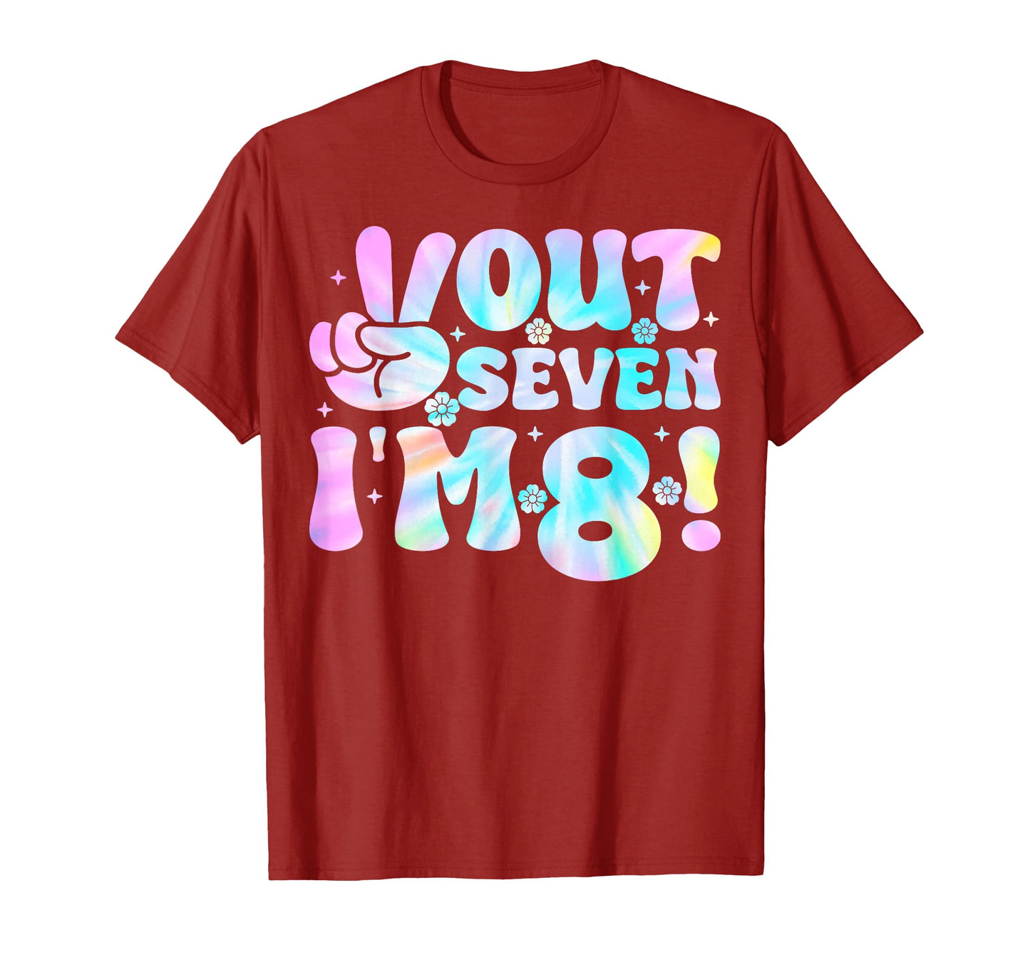 Peace Out Seven I'm 8 Kids Eight Years Old 8th Birthday T-Shirt