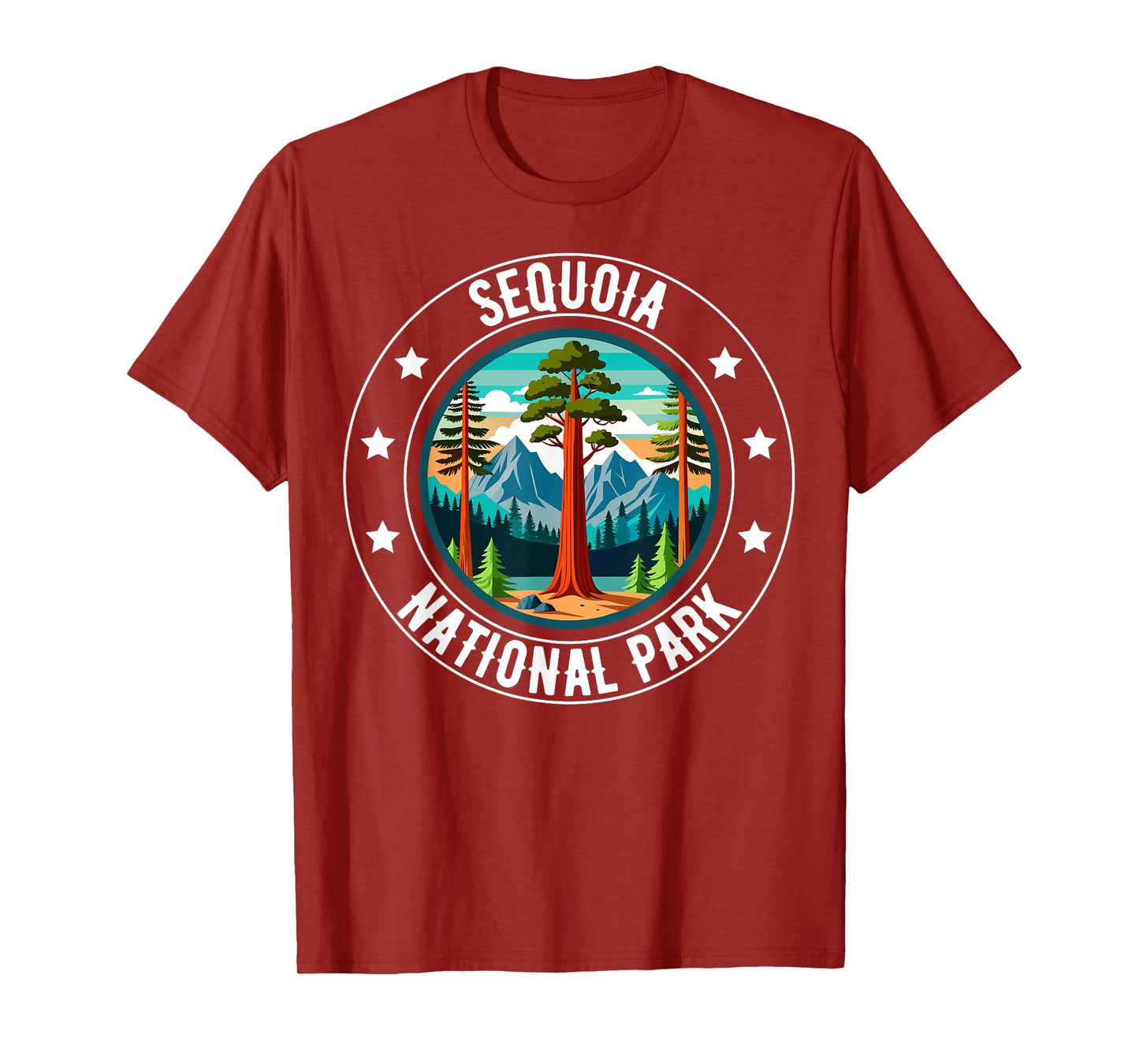 Retro Sequoia National Park Tree Hiking Camping Outdoor T-Shirt