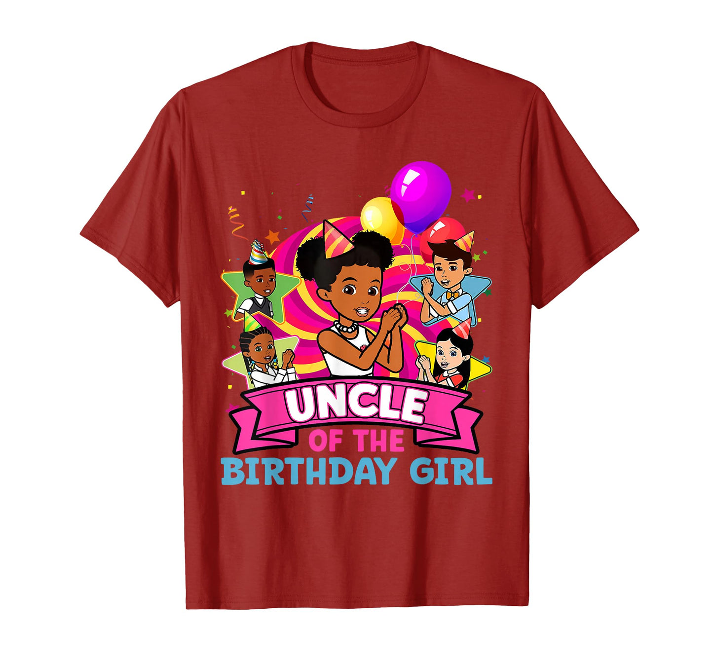 Uncle the Birthday Girl Party Pink Doll Family Decorations T-Shirt