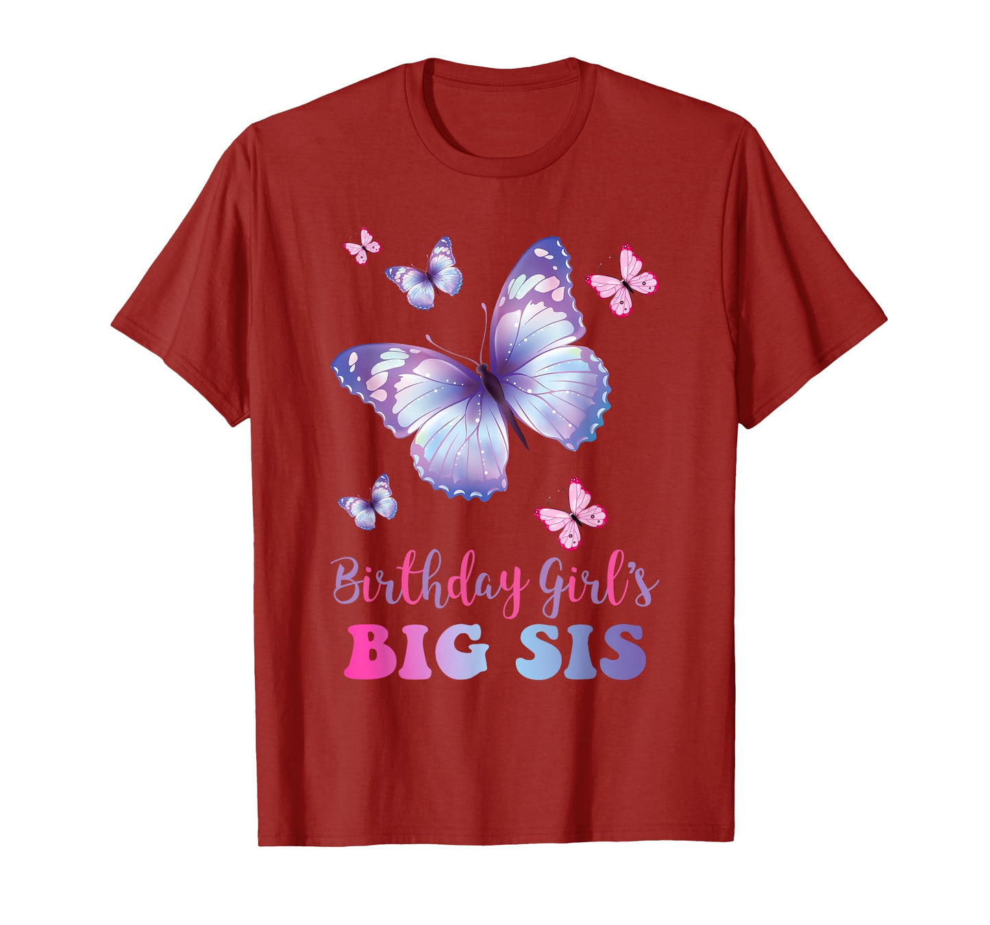 Big Sister of The Birthday Girl Butterfly Party Matching T-Shirt