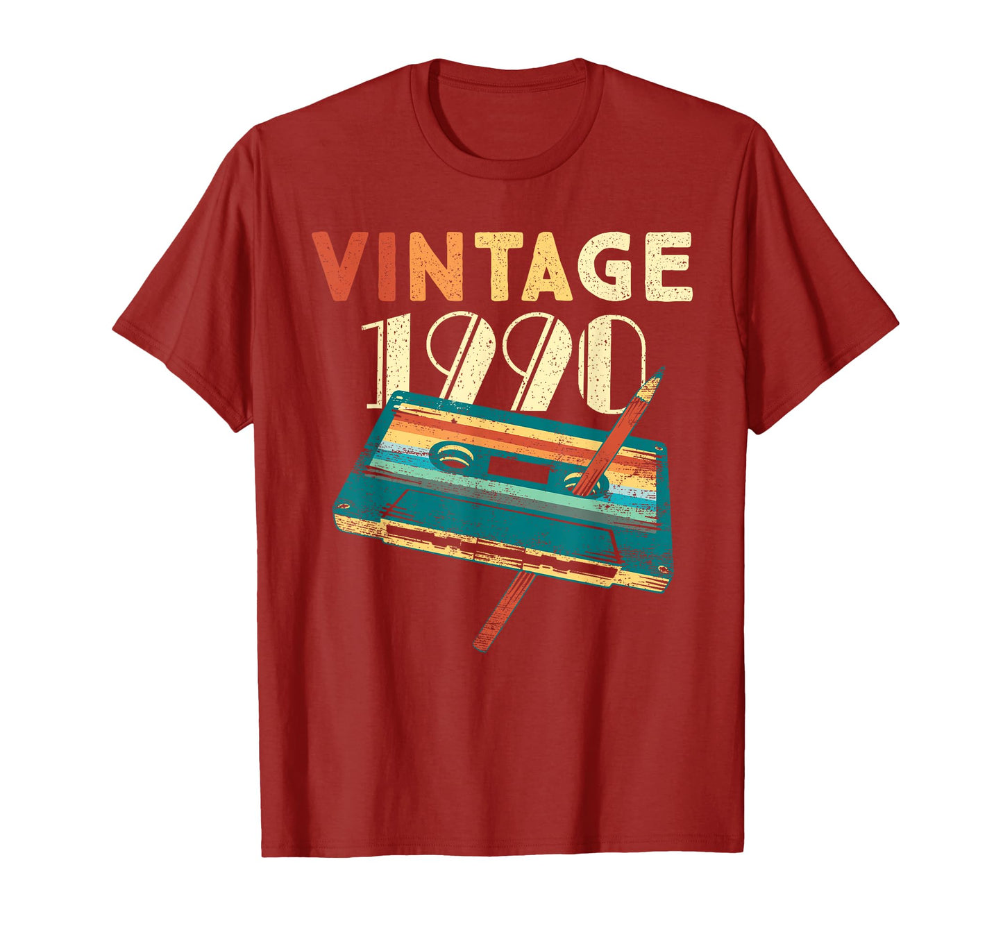 Vintage 1990 Music Cassette 35 Years Old Gifts 35th Birthday T-Shirt