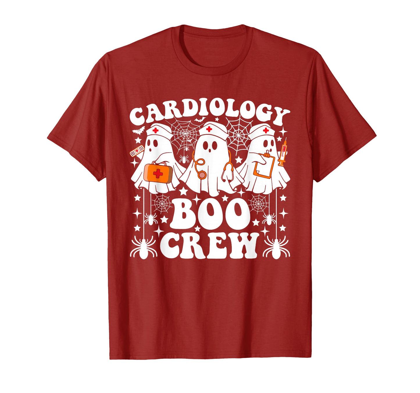 Cardiology Boo Crew Funny Ghost Halloween Cardiac Nurse T-Shirt