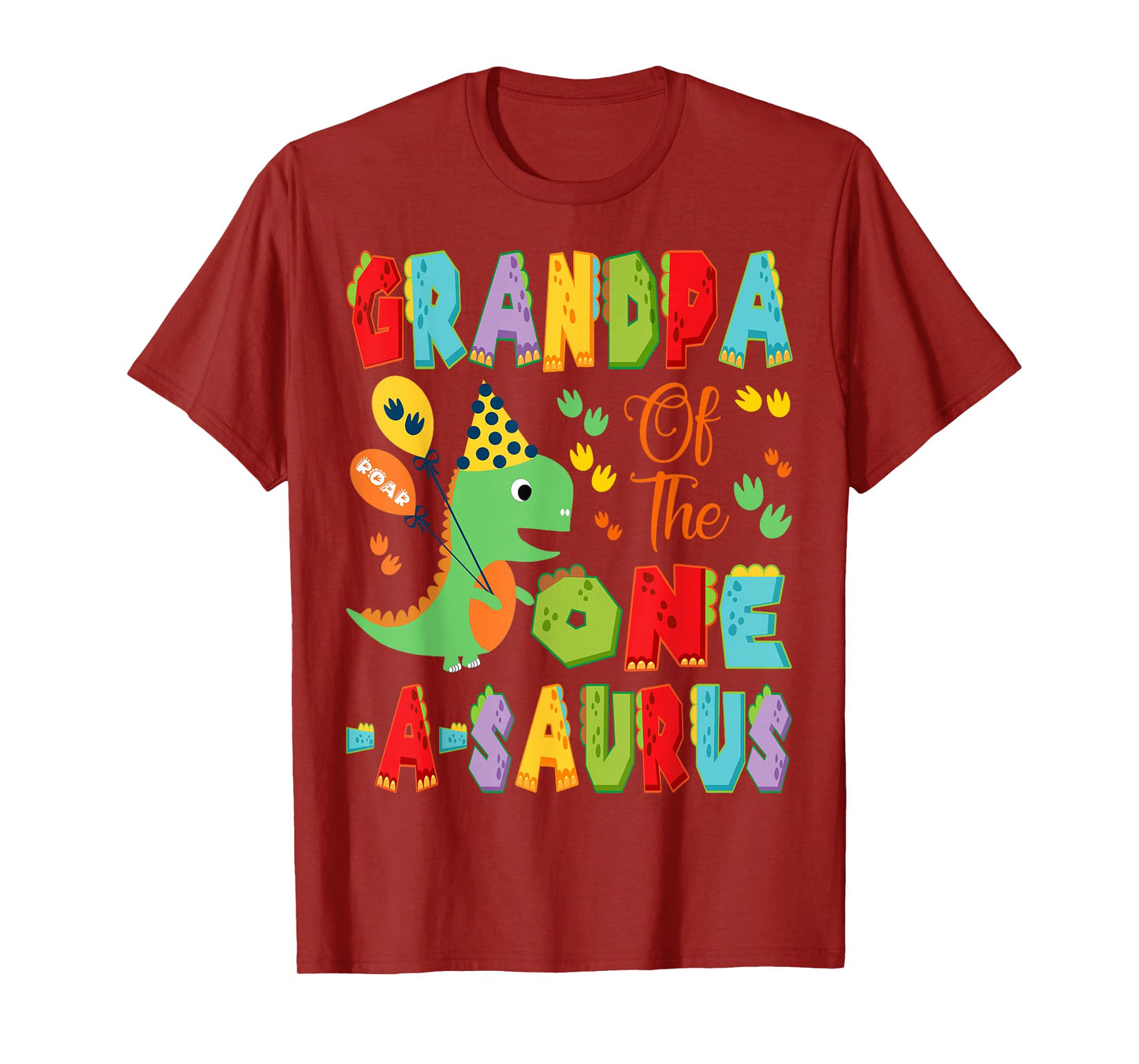 Grandpa Of The One-A-Saurus 1St Birthday Boy Dinosaur T-Shirt