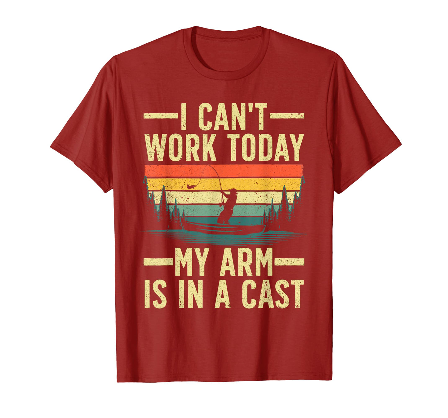 Funny Fishing For Men Women Fisherman Arm Cast Fish Hunting T-Shirt