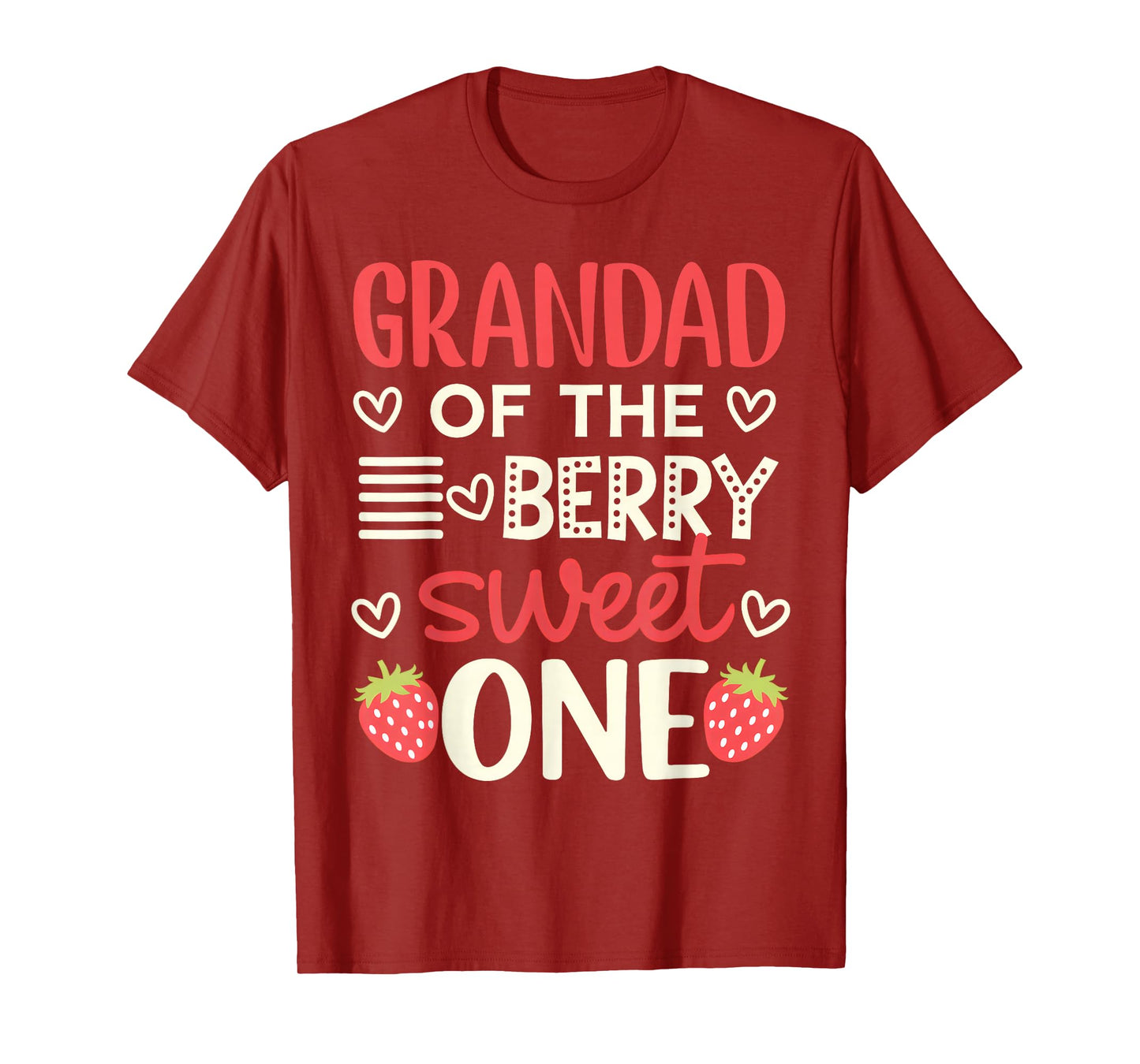 Grandad Of The Berry Sweet One Strawberry First Birthday T-Shirt