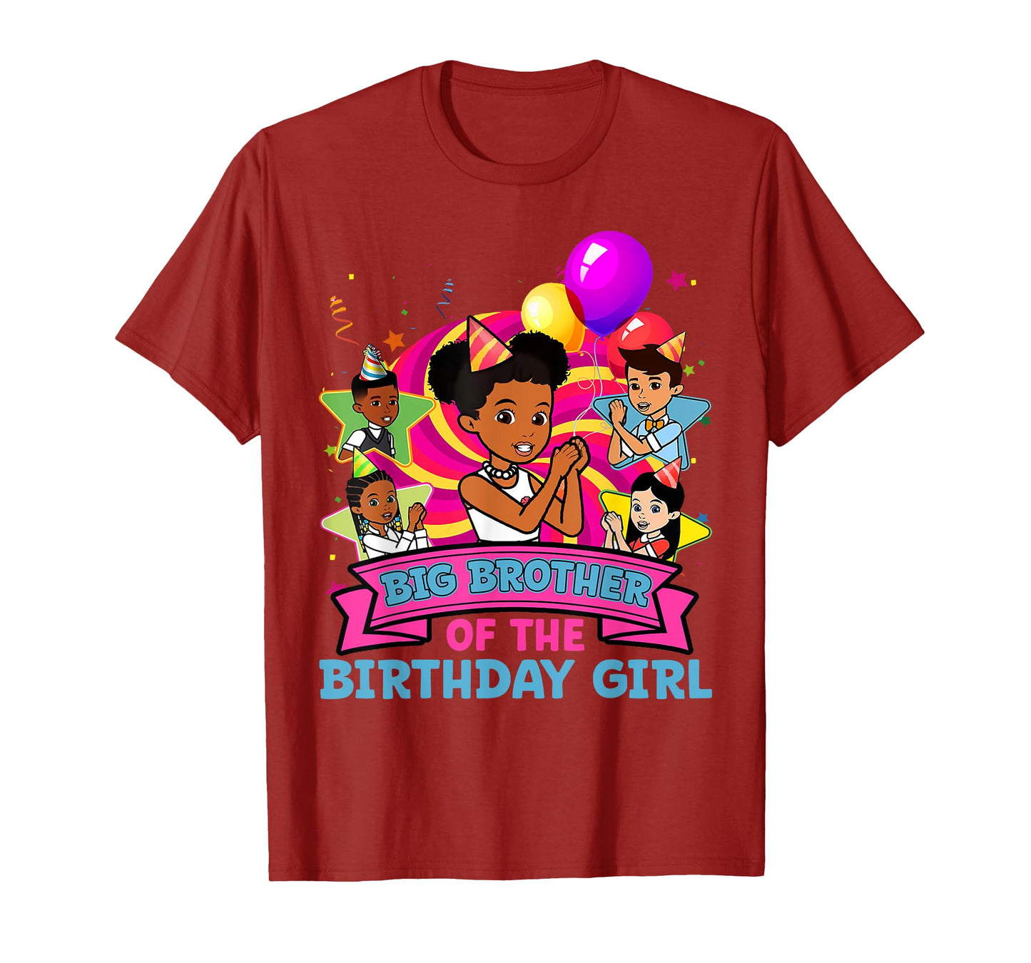 Big Brother Birthday Girl Party Pink Doll Family Decorations T-Shirt