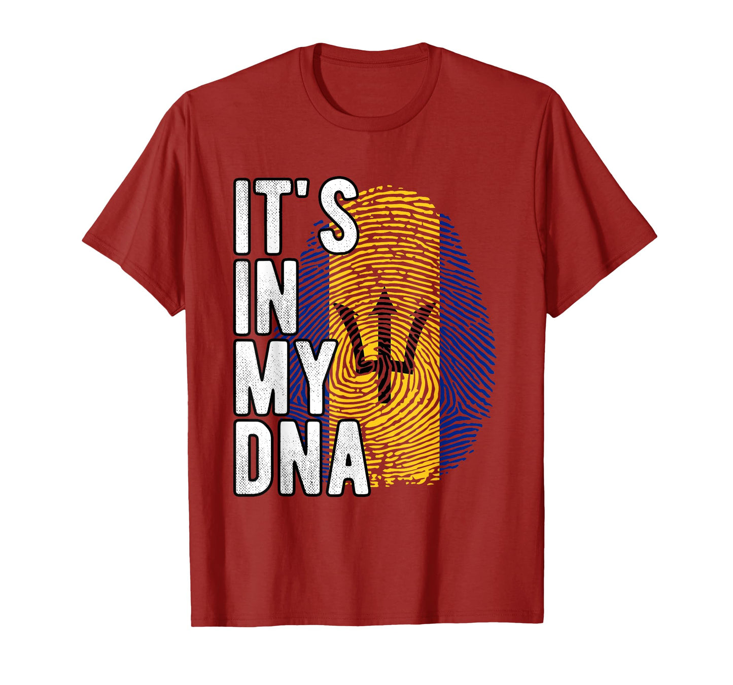 Funny it's in my DNA Barbados flag Fingerprint T-Shirt