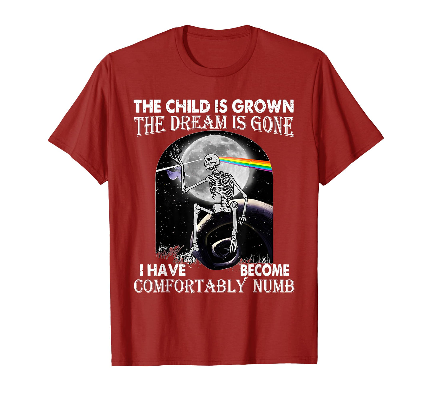 The Child Is Grown The Dream Is Gone Comfortably Numb Skull T-Shirt