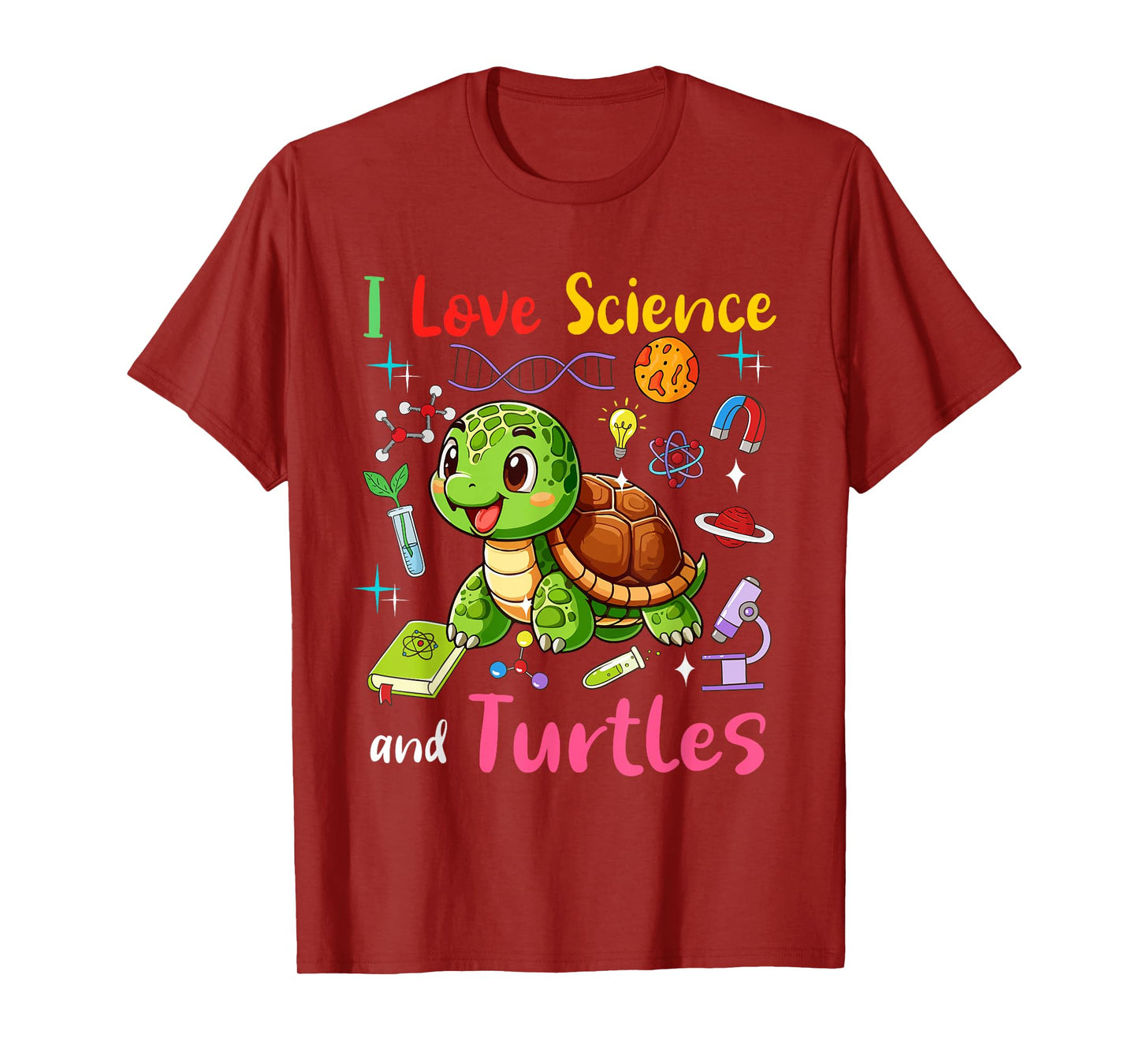 Love Science And Turtles Matching Teacher Student Lover T-Shirt