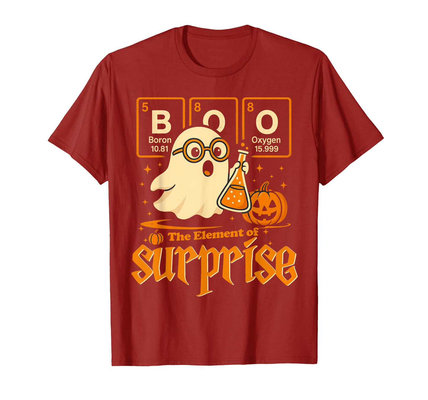Chemistry Boo The Element of Surprise Cute Chemist Halloween T-Shirt