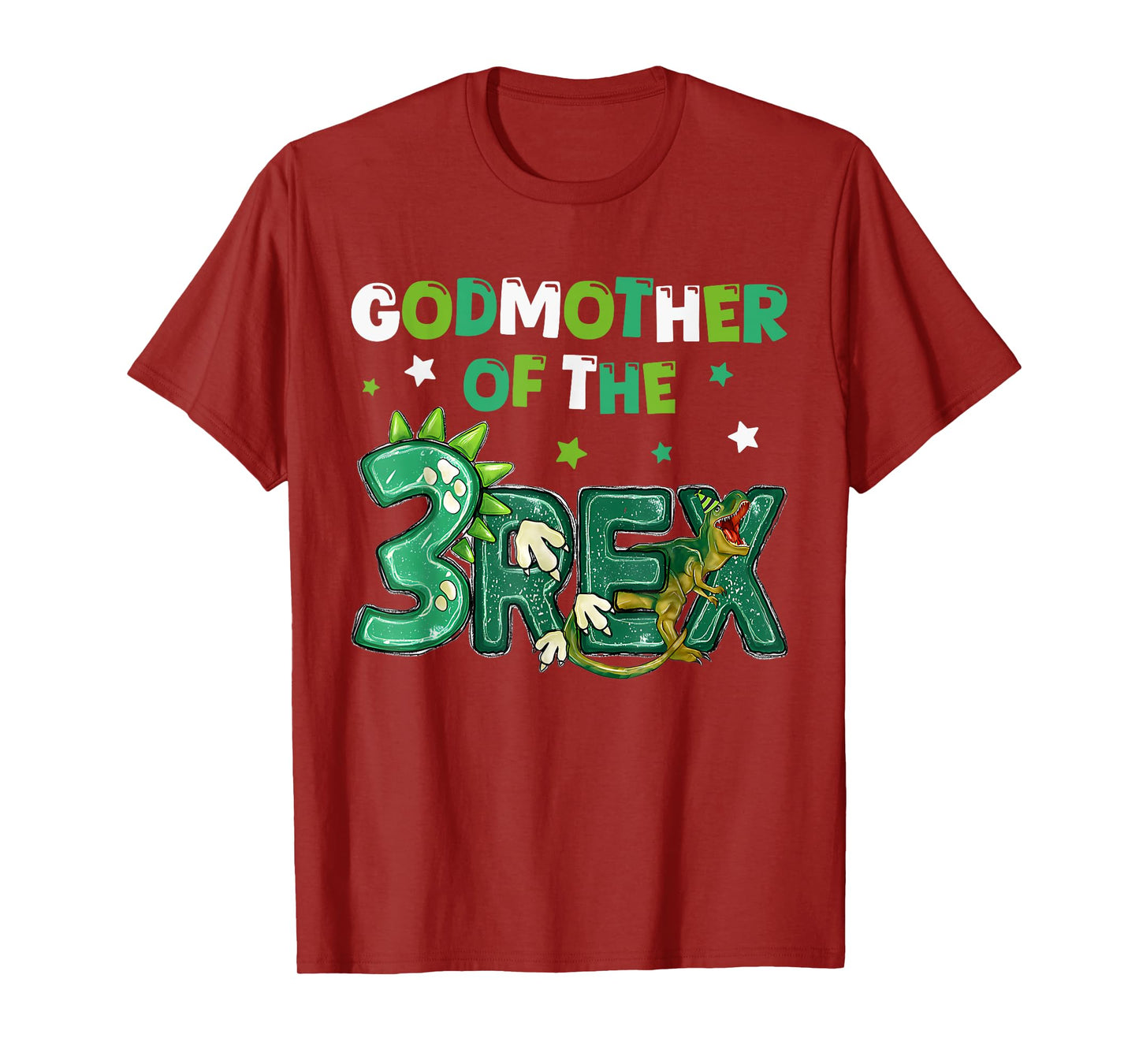 Godmother of the Three Rex Birthday Dinosaur Family Matching T-Shirt
