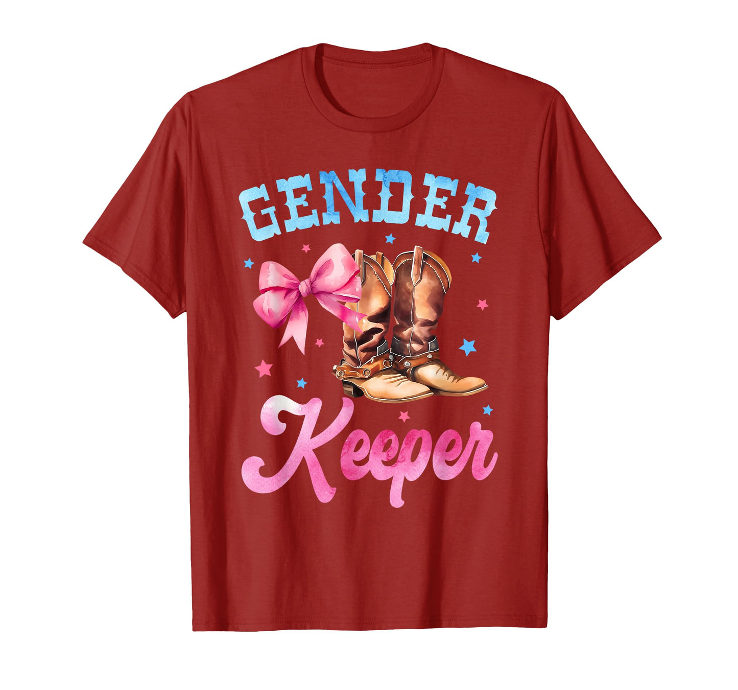 Boots or Bows Gender Reveal Decorations Keeper of the Gender T-Shirt