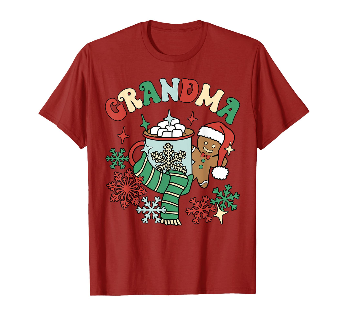 Grandma Hot Cocoa Gingerbread Matching Family Christmas T-Shirt