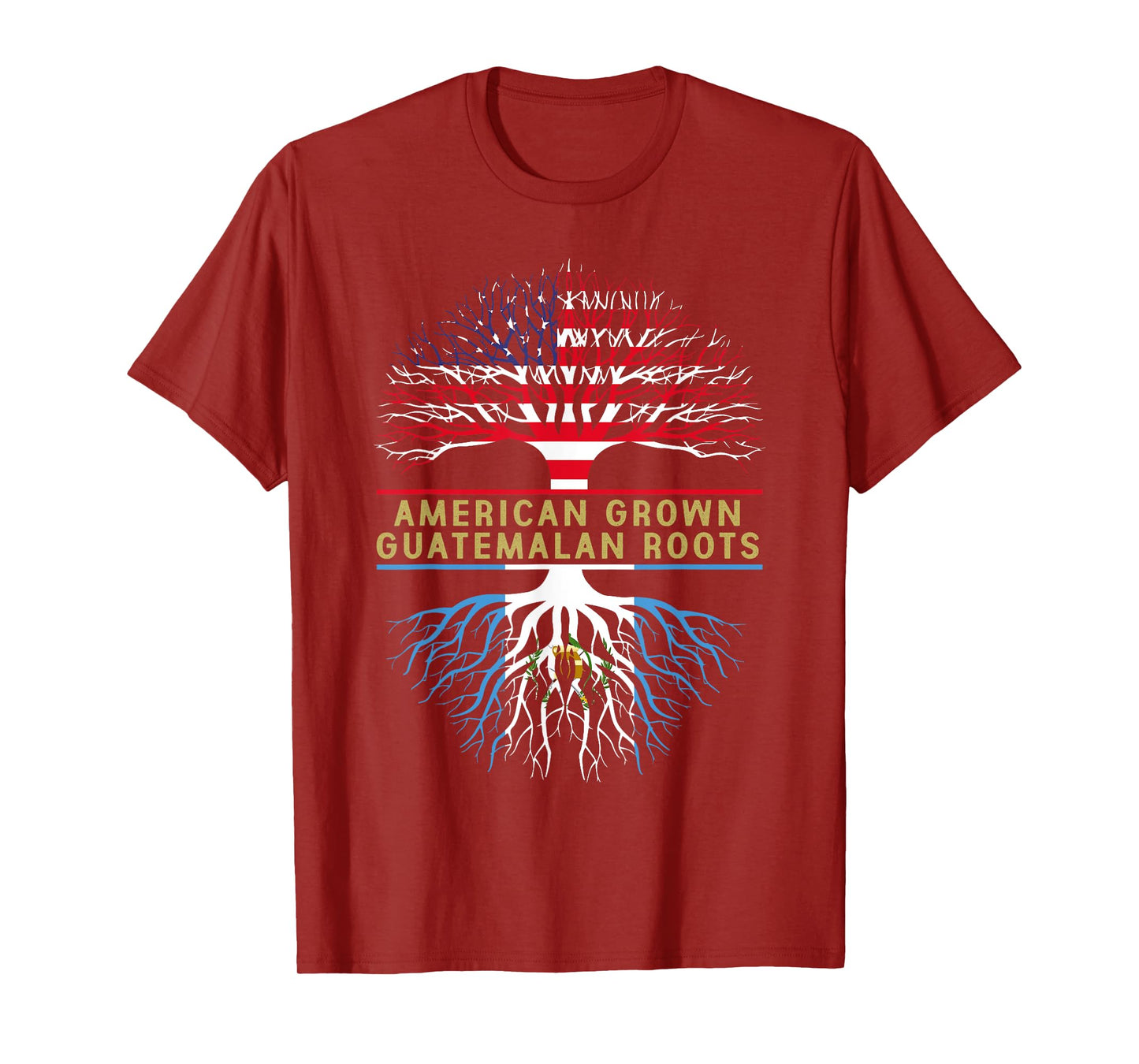 American Grown Guatemalan Roots America Guatemala Tree Flag T-Shirt