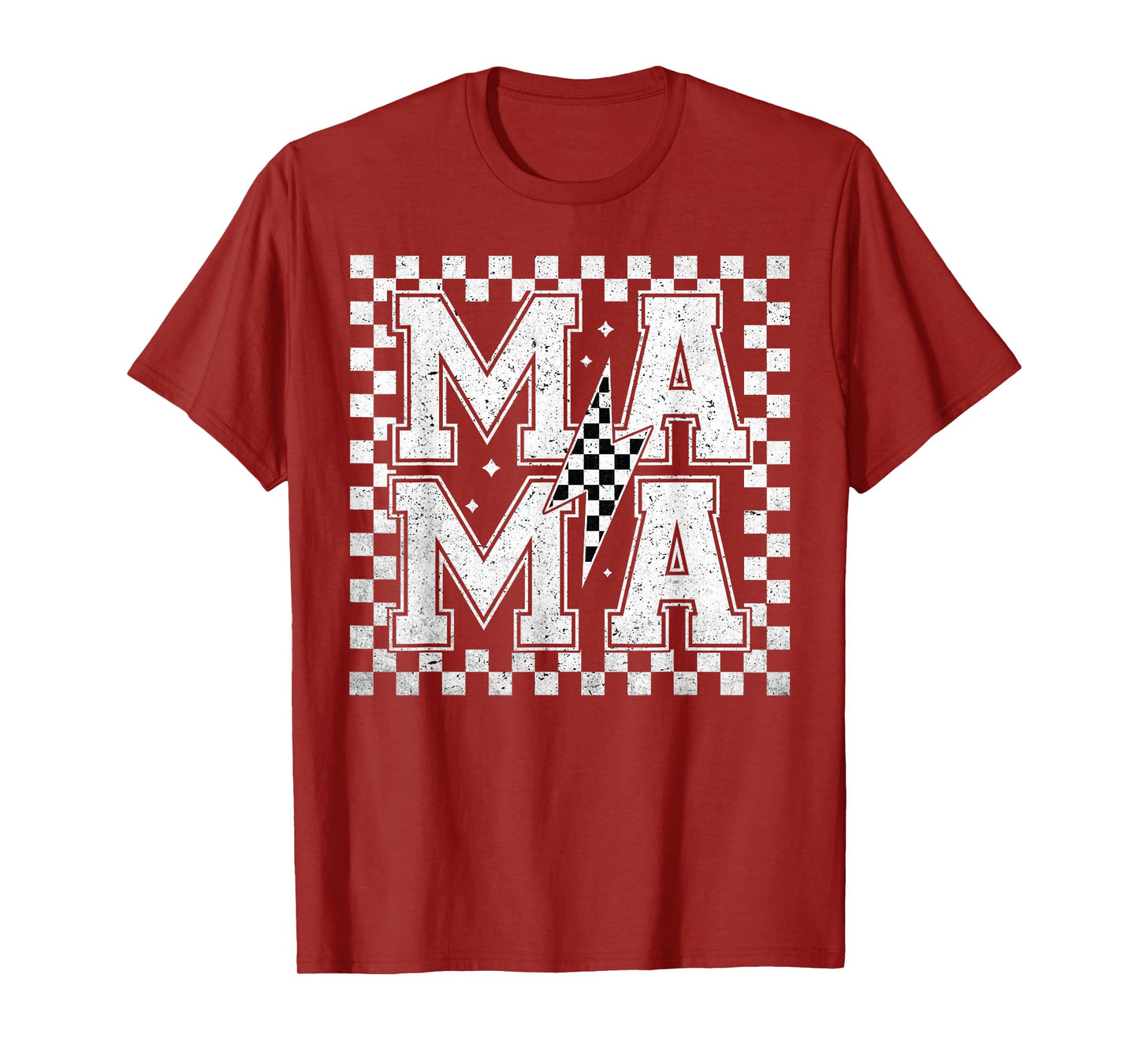 Retro Race Car Mom Racing Car Checkered Mama Mother Day T-Shirt