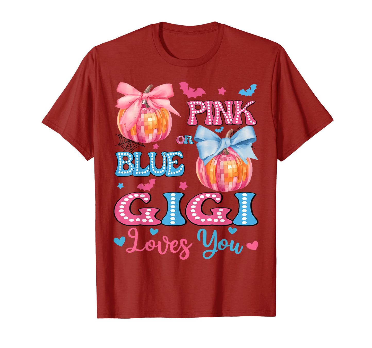 Pink or Blue Gigi Loves You Gender Reveal Halloween T-Shirt