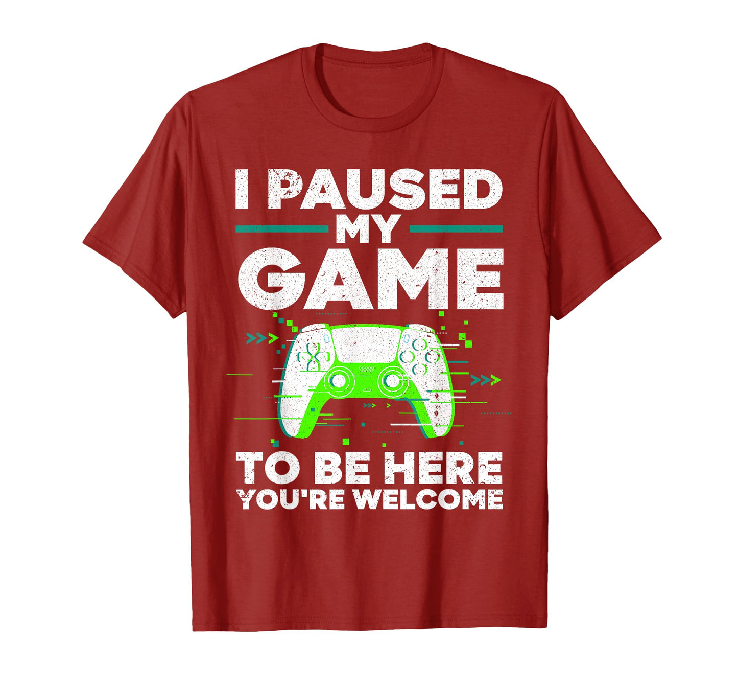 Cool Video Gamer For Men Boys Kids Game Paused Gaming Gamers T-Shirt