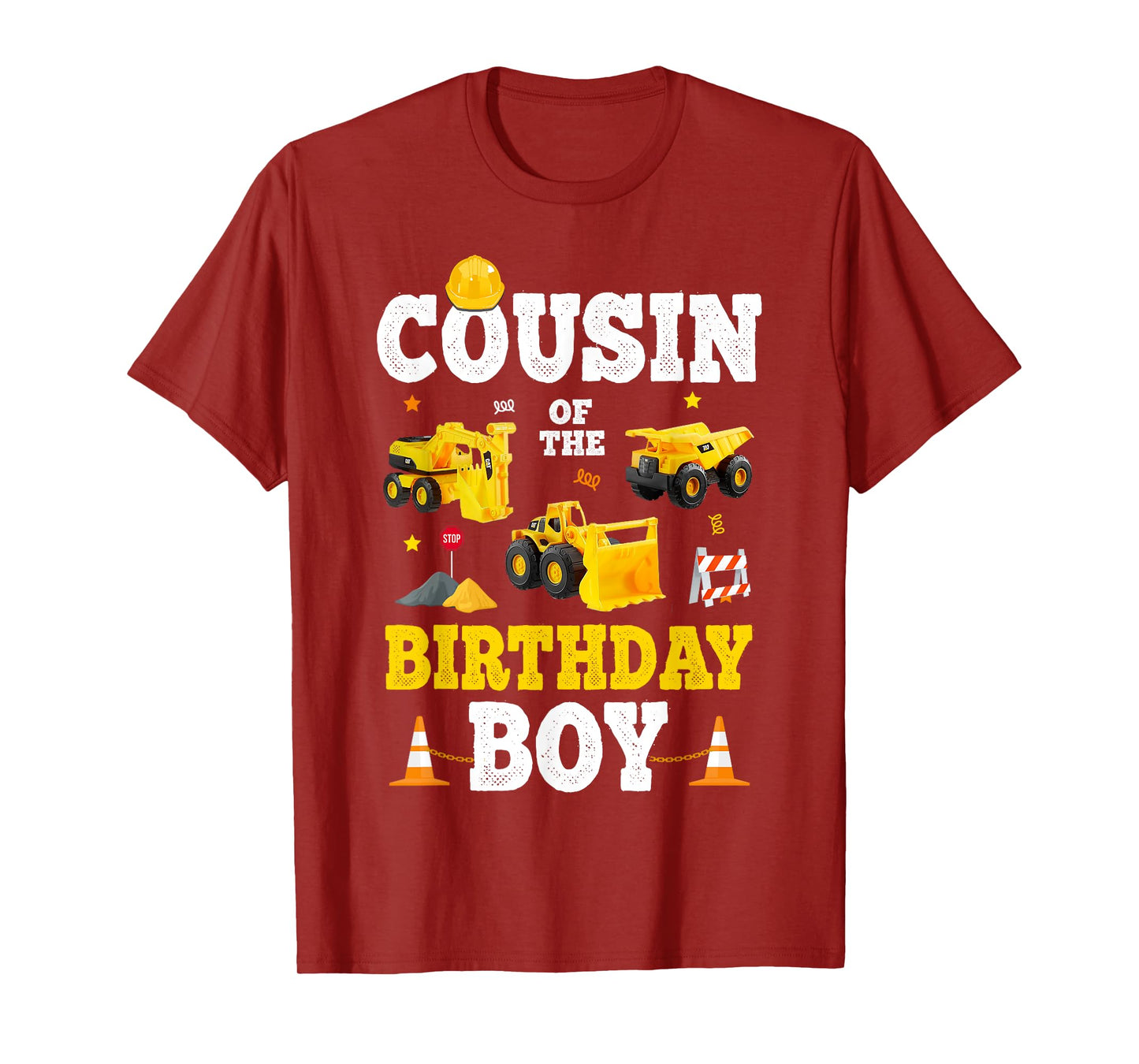 Cousin Of The Birthday Boy Bday Construction Crew Trucks T-Shirt