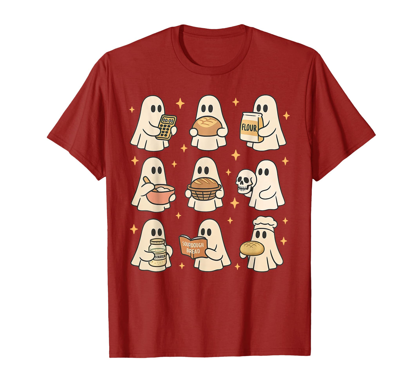 Sourdough Bread Halloween Cute Ghost Homemaker Baking Baker T-Shirt