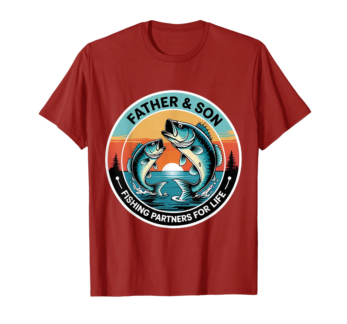 Father And Son Fishing Partners For Life Dad Fisher Angling T-Shirt