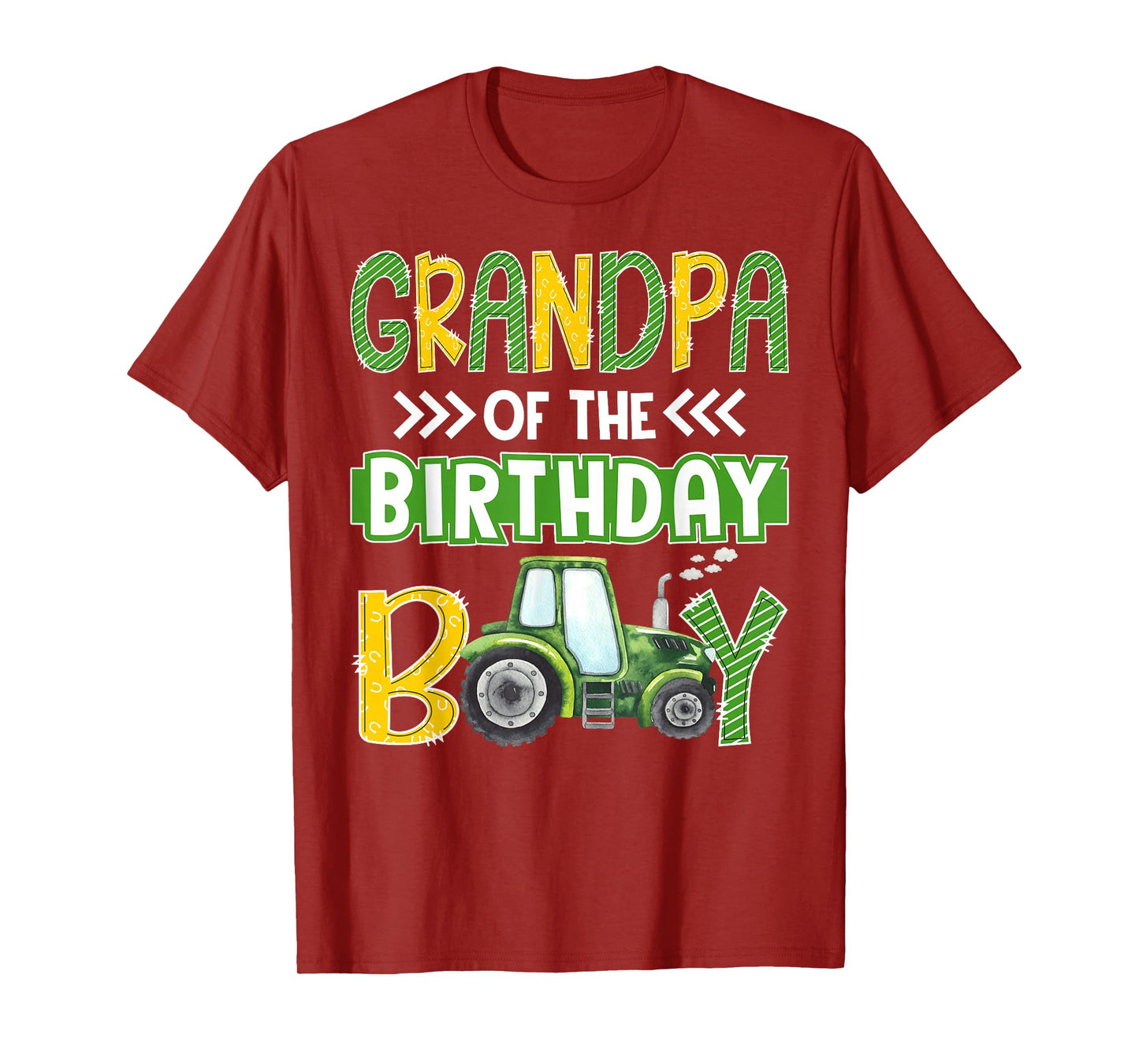 Grandpa of The Birthday Boy Tractors Farm Trucks Family T-Shirt