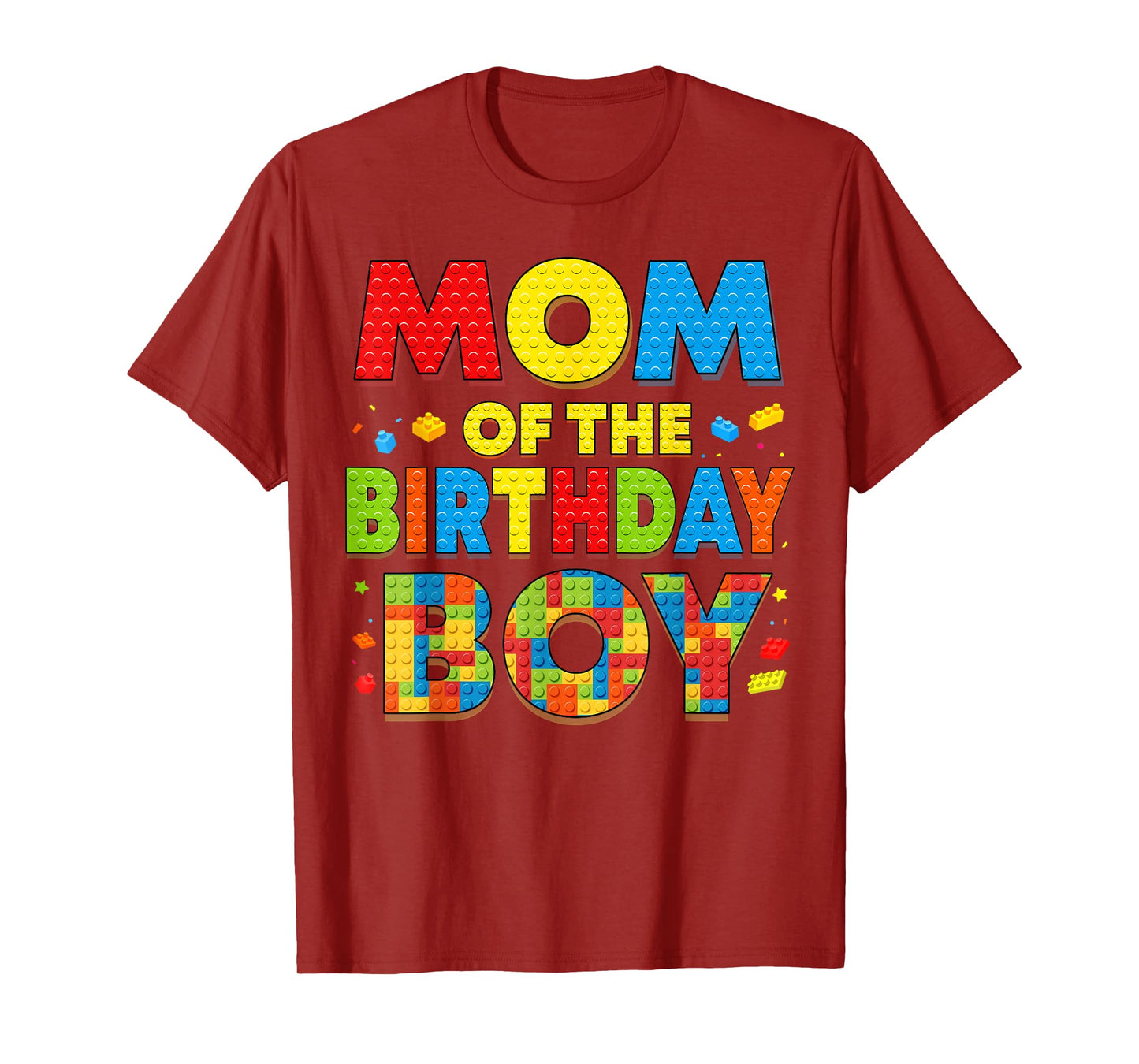 Mom Of The Birthday Boy Funny Building Block Birthday Family T-Shirt