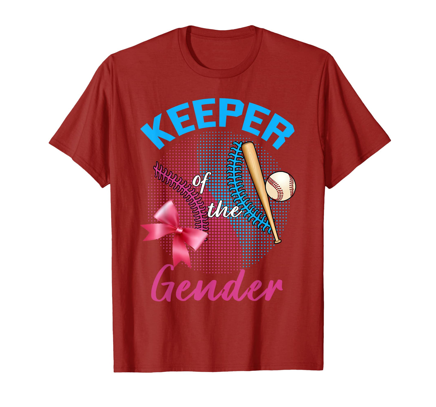 Keeper of the Gender Baseball or Bows Gender Reveal Party T-Shirt
