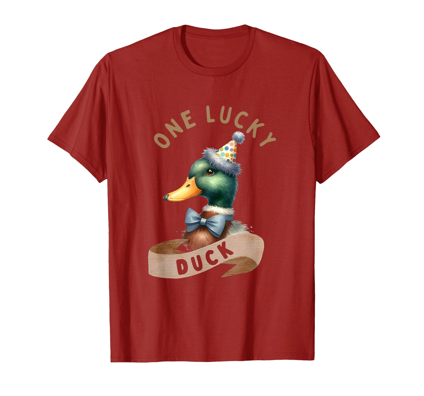 One Lucky Duck 1st Birthday 1 Years Old Poultry Mallard Duck T-Shirt