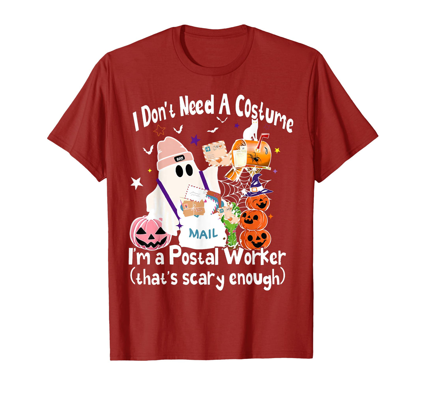 I Don't Need A Costume I'm A Postal Worker Ghost Halloween T-Shirt