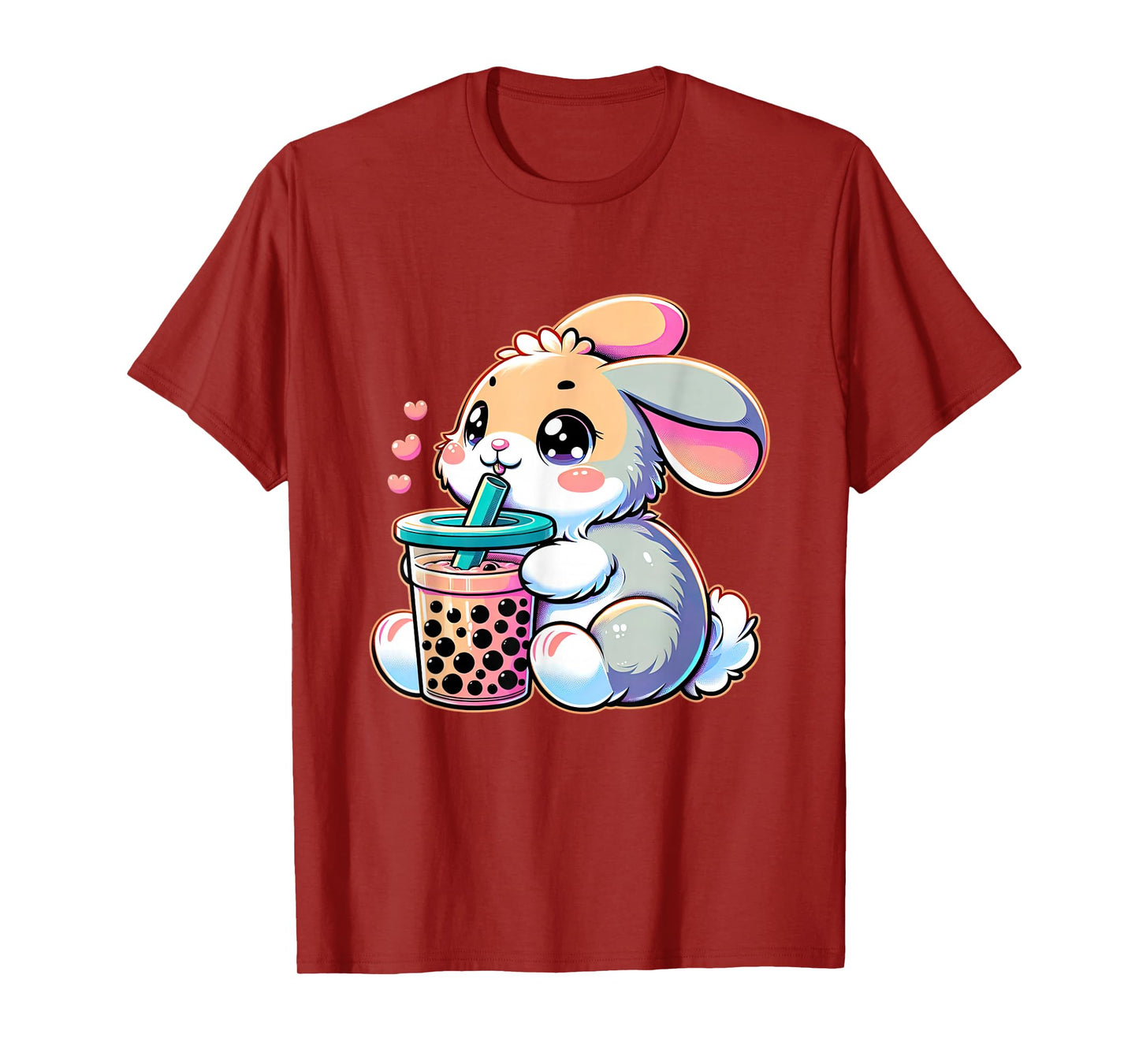 Cute Bunny Rabbit Drink Boba Tea Kawaii Easter For Kid Teen T-Shirt