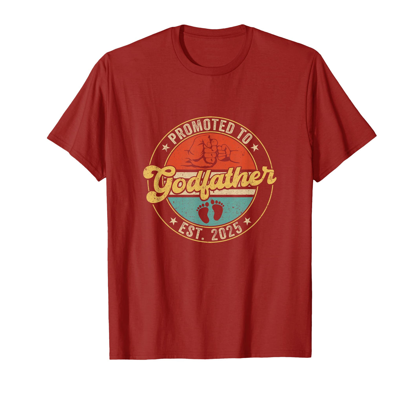 Promoted To Godfather 2025 Pregnancy New First Uncle Retro T-Shirt