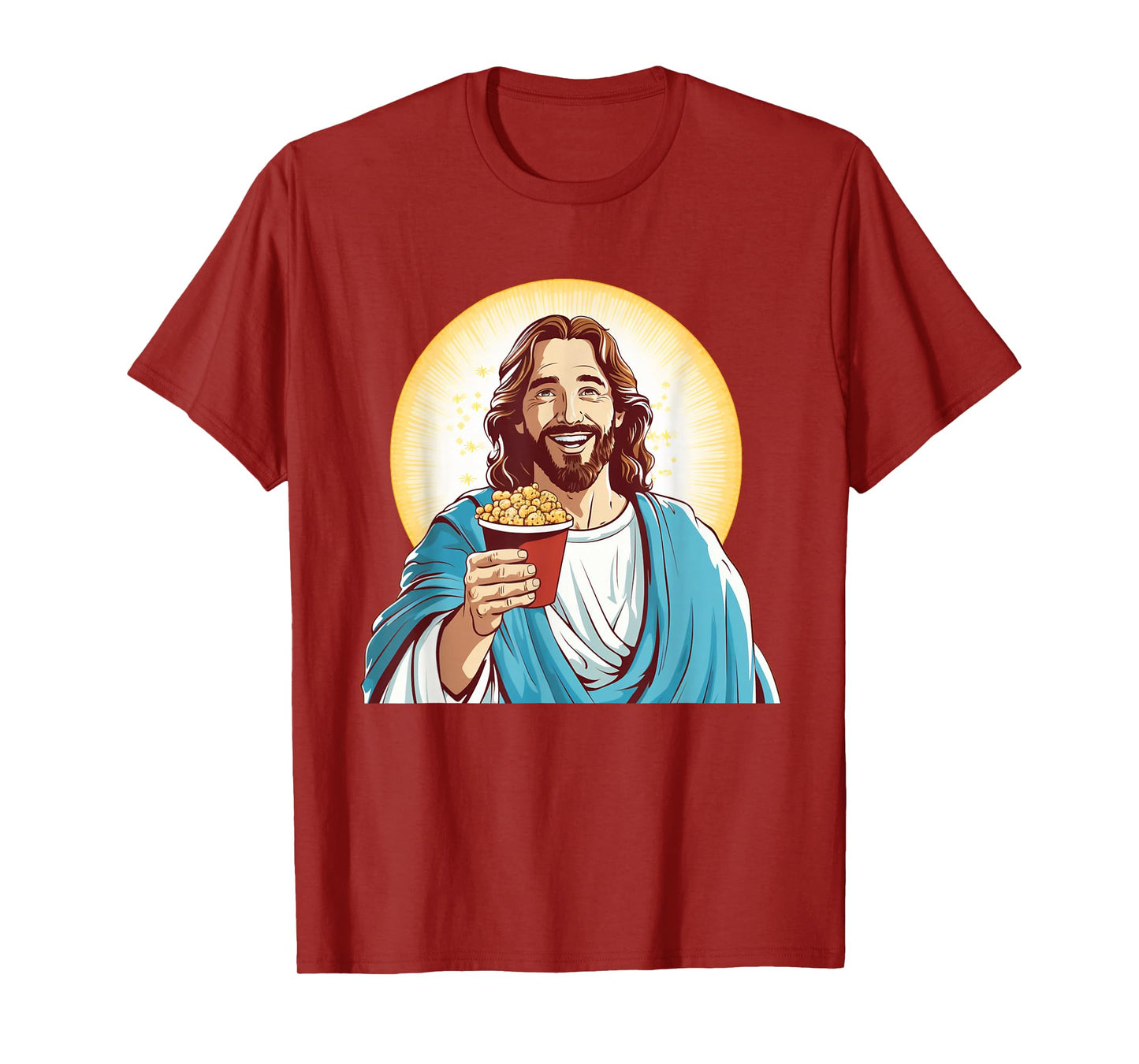 Funny Movie Night with Jesus and Popcorn Box Costume T-Shirt
