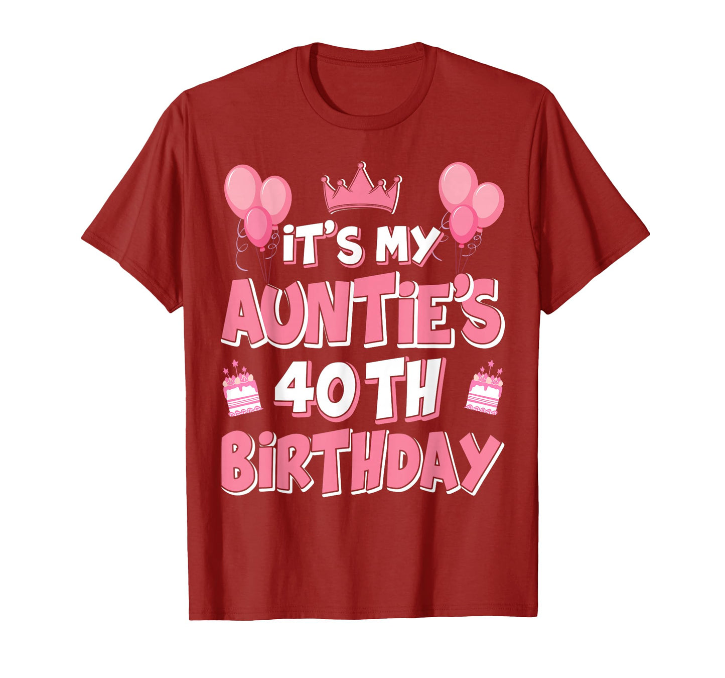Balloons It's My Auntie's 40th Birthday 1985 40 Years Old T-Shirt