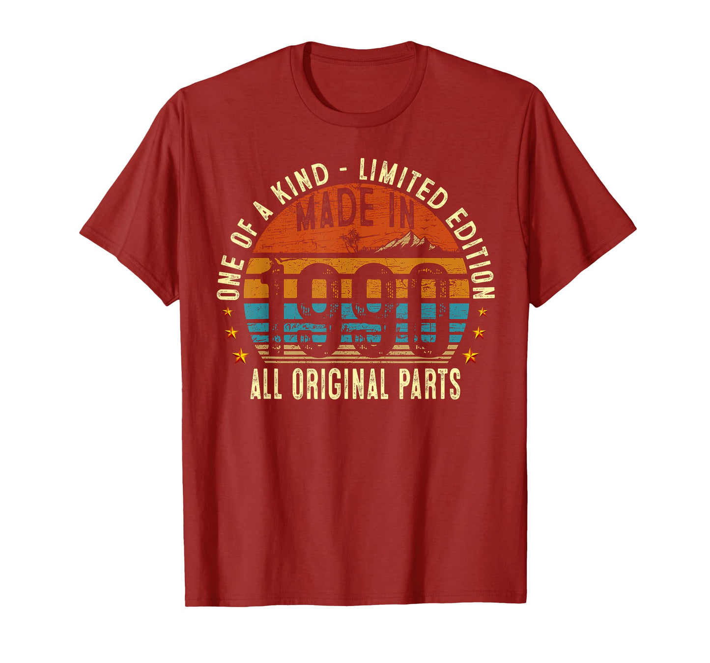 35th Birthday Gifts Men Women Vintage 1990 Original Parts T-Shirt