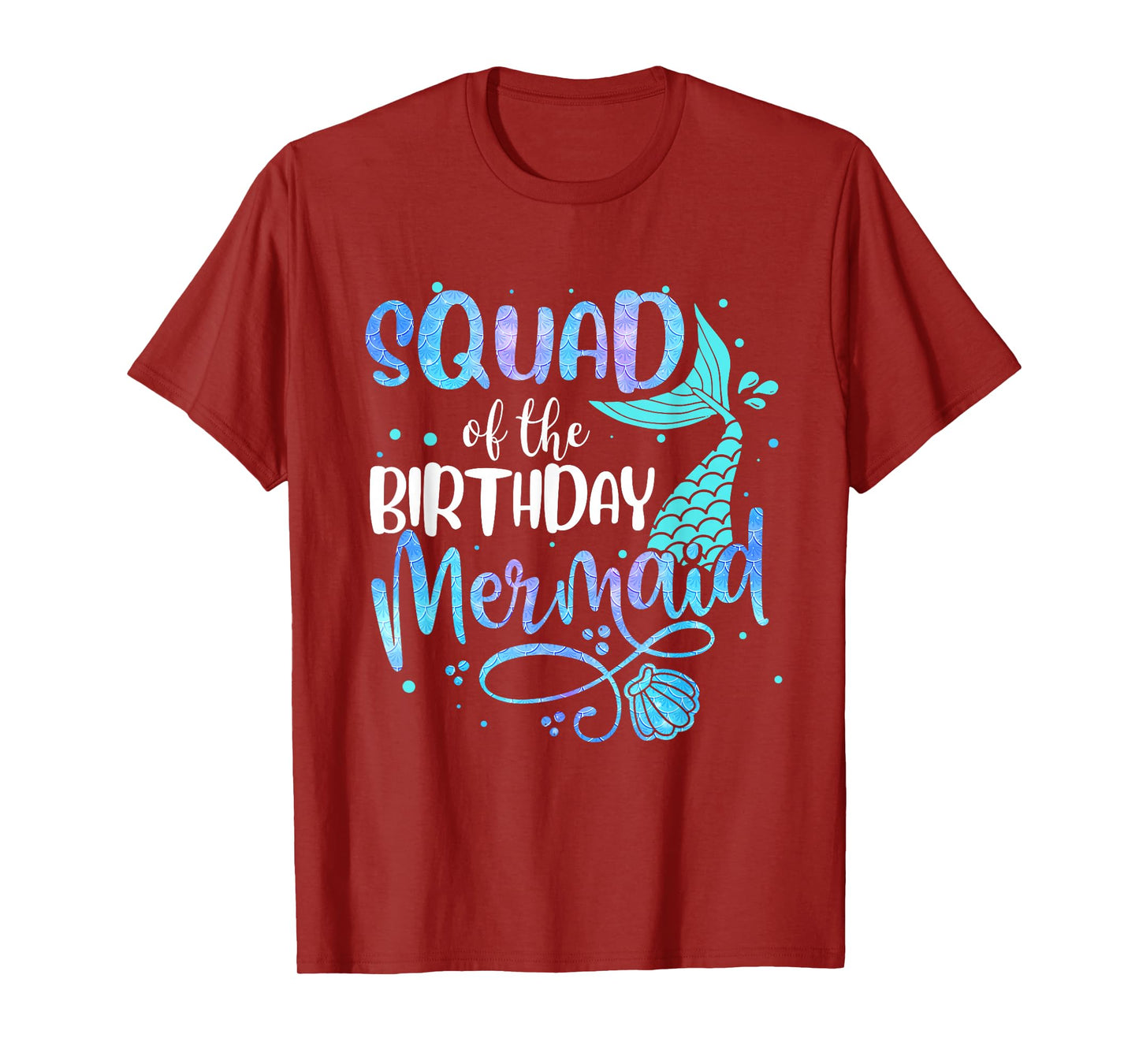 Squad Of The Birthday Mermaid Funny Family Matching Party T-Shirt