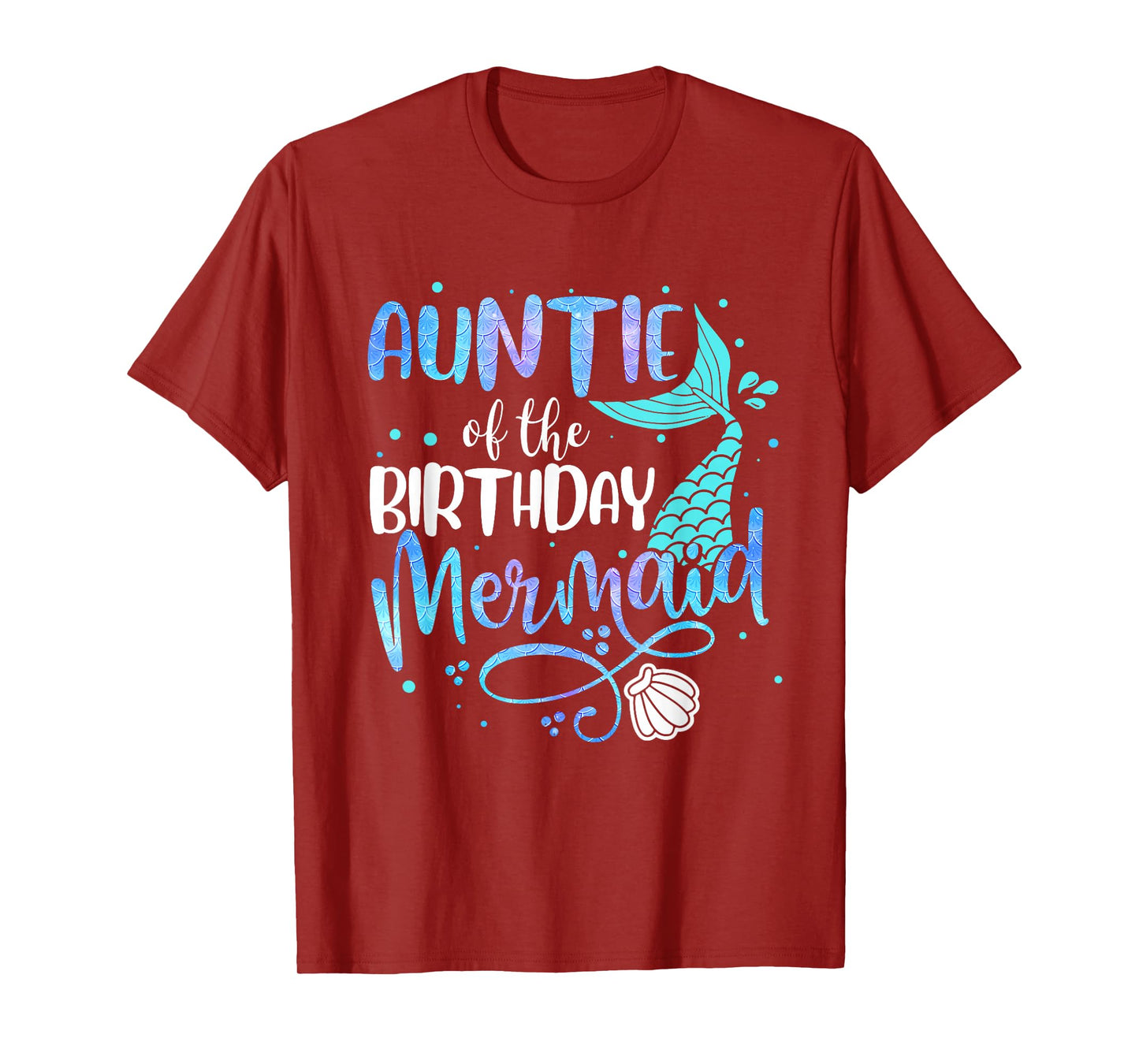 Auntie Of The Birthday Mermaid Family Matching Party Squad T-Shirt