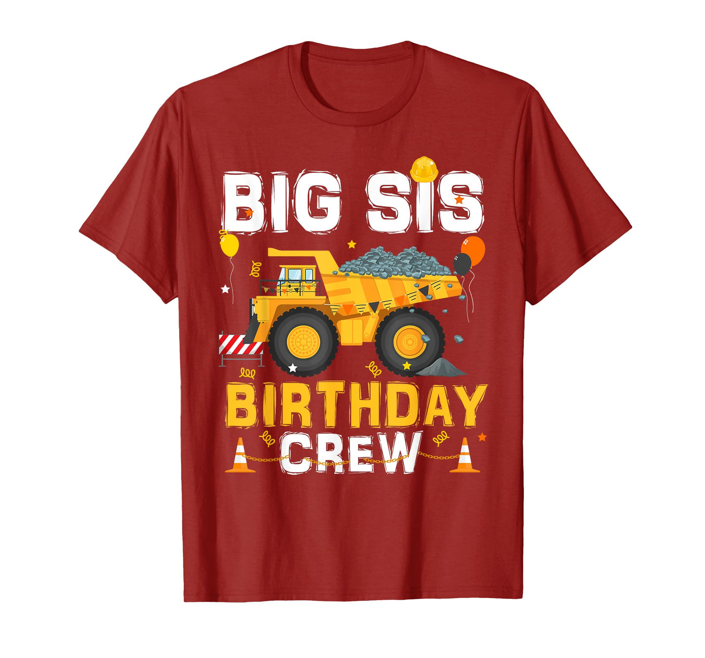 Big Sister Birthday Crew Matching Construction B-day Boy T-Shirt