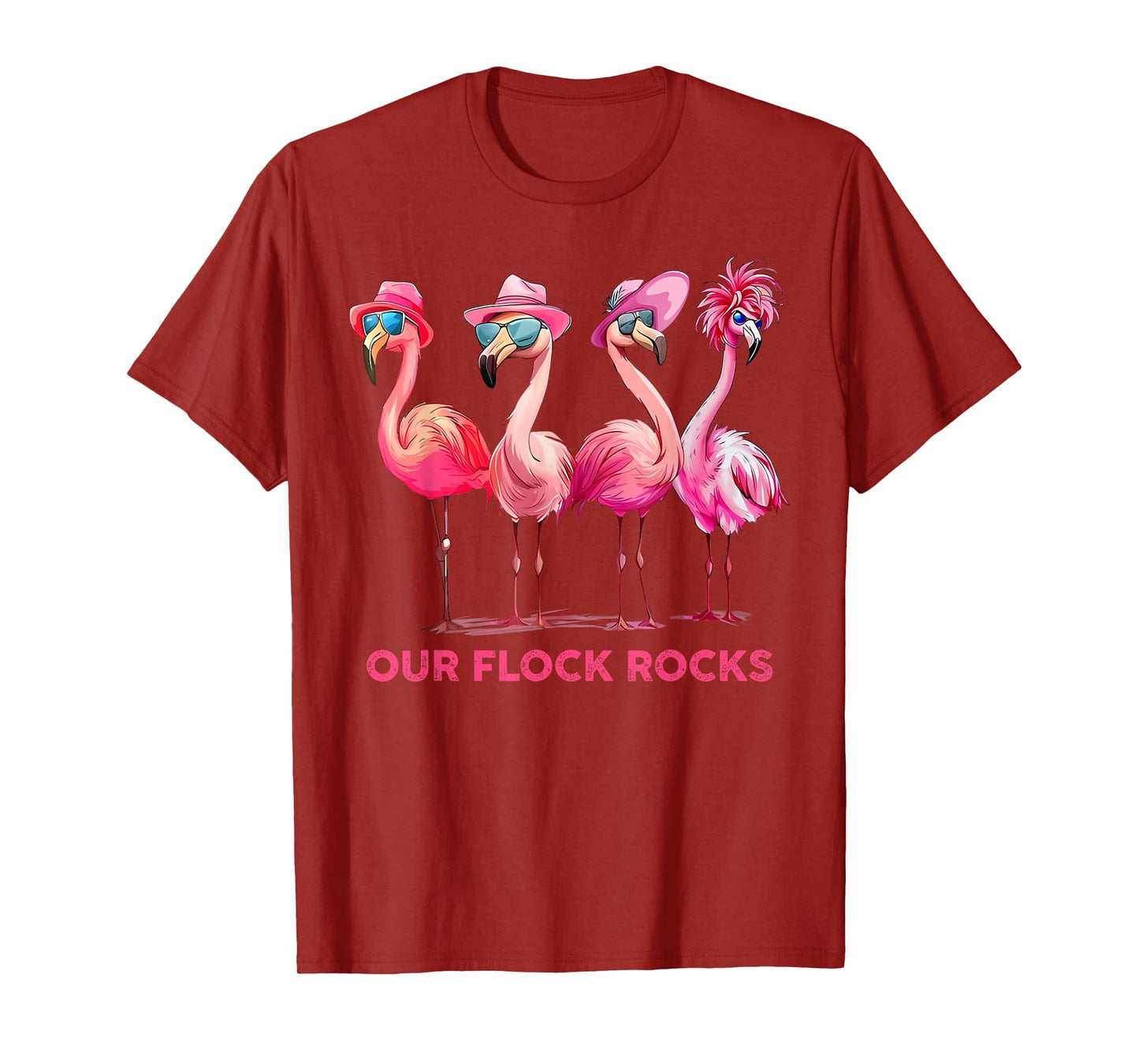 Our Flock Rocks Flamingo Summer Vacation Family Matching T-Shirt