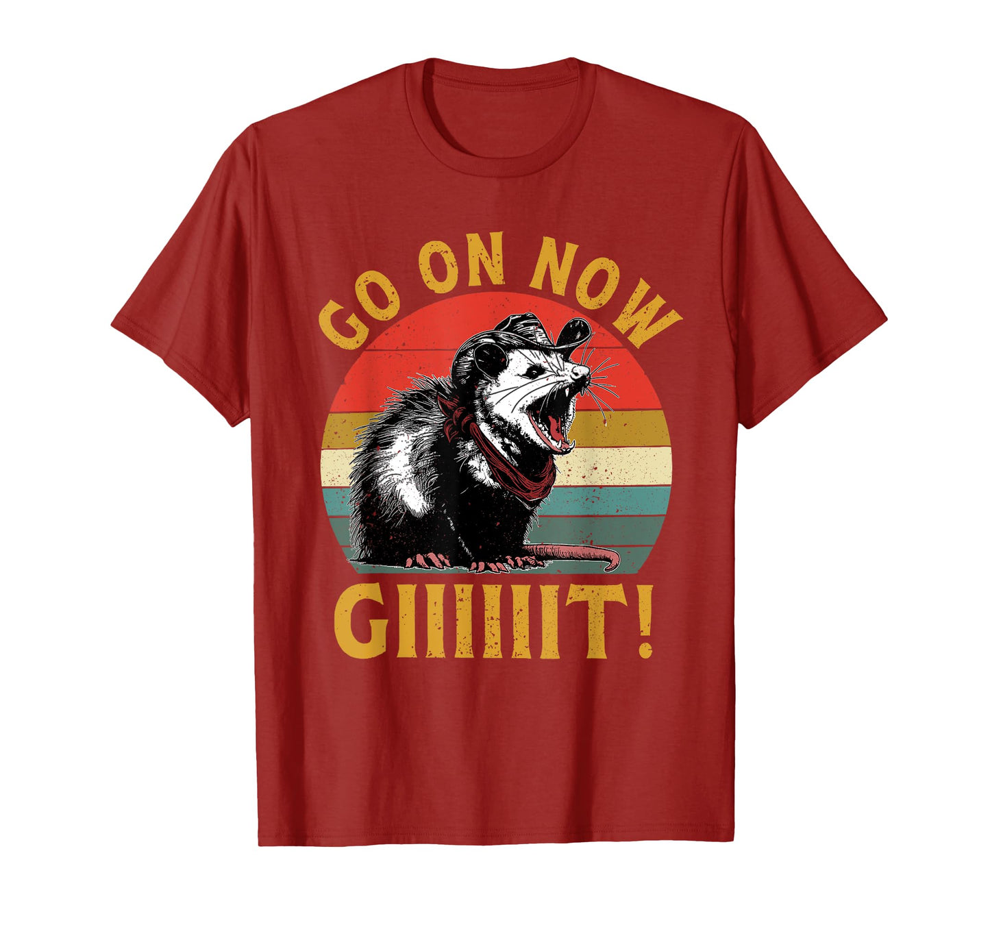 Vintage Cowboy Opossum Shirt Go On Now Git Western Opossum T-Shirt