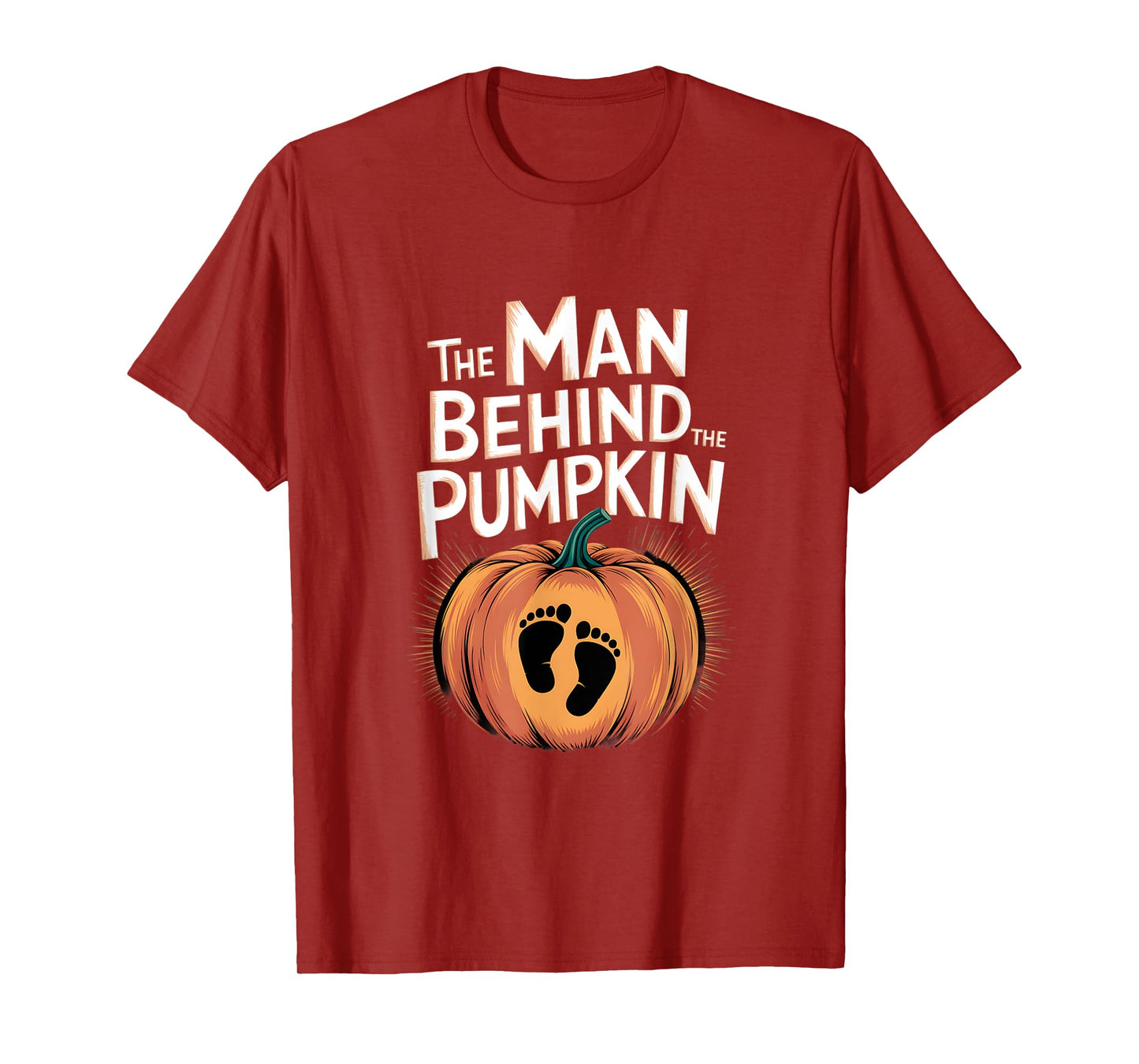 The Man Behind The Pumpkin New Dad Pregnancy Funny Halloween T-Shirt
