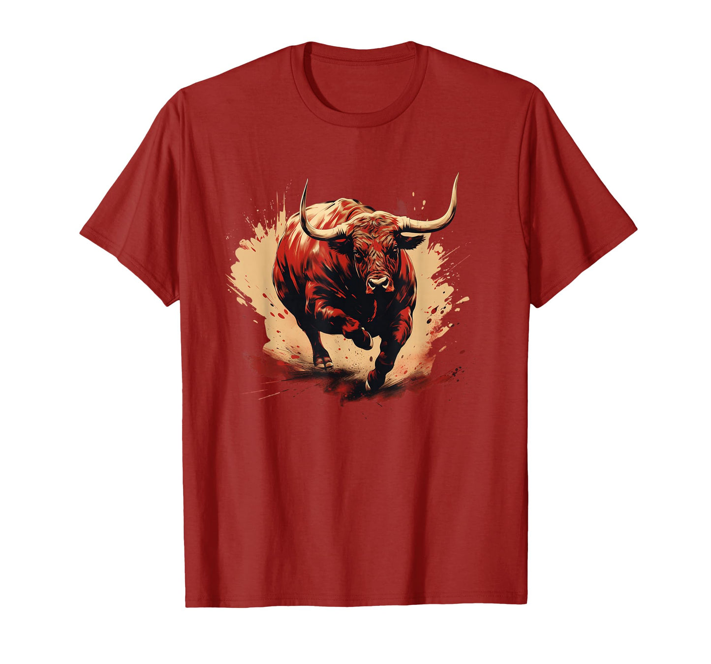 Bull with big Horns for Bull Run Fans and Animals Lovers T-Shirt