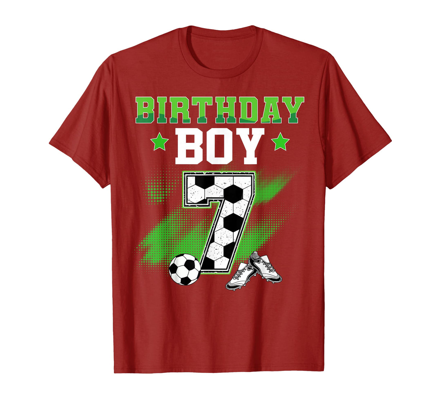 7th Birthday Boy Soccer 7 Year Old Sport 7yr Boys Party Kids T-Shirt
