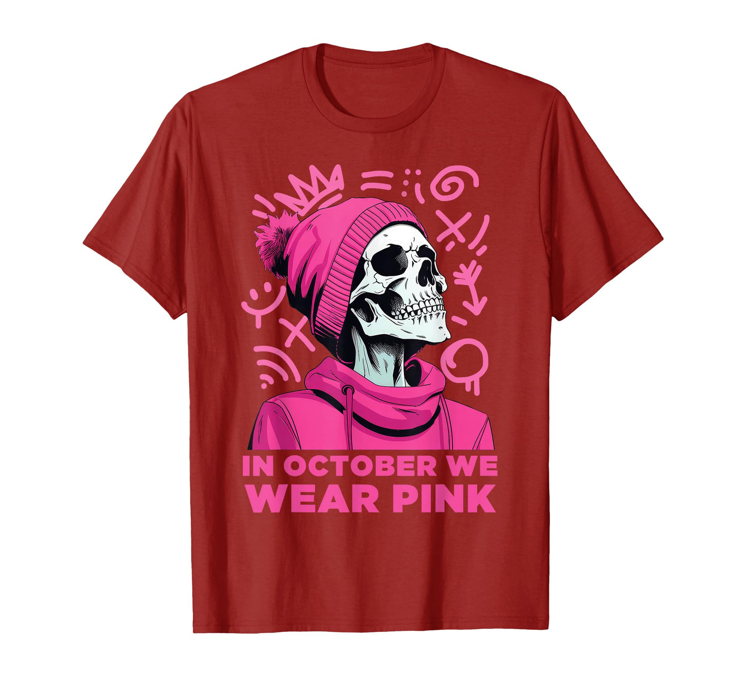 In October We Wear Pink Halloween Breast Cancer Awareness T-Shirt