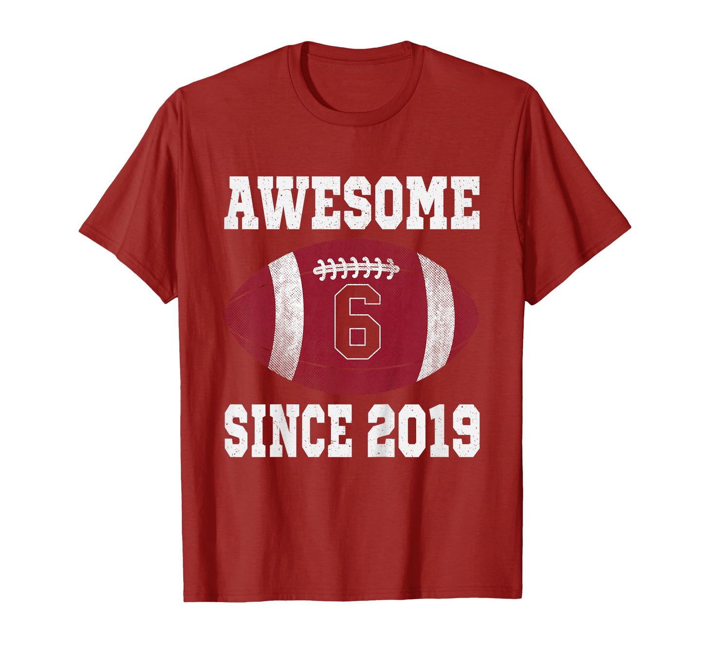 6th Birthday Football Player 6 Years Old Vintage Sports T-Shirt