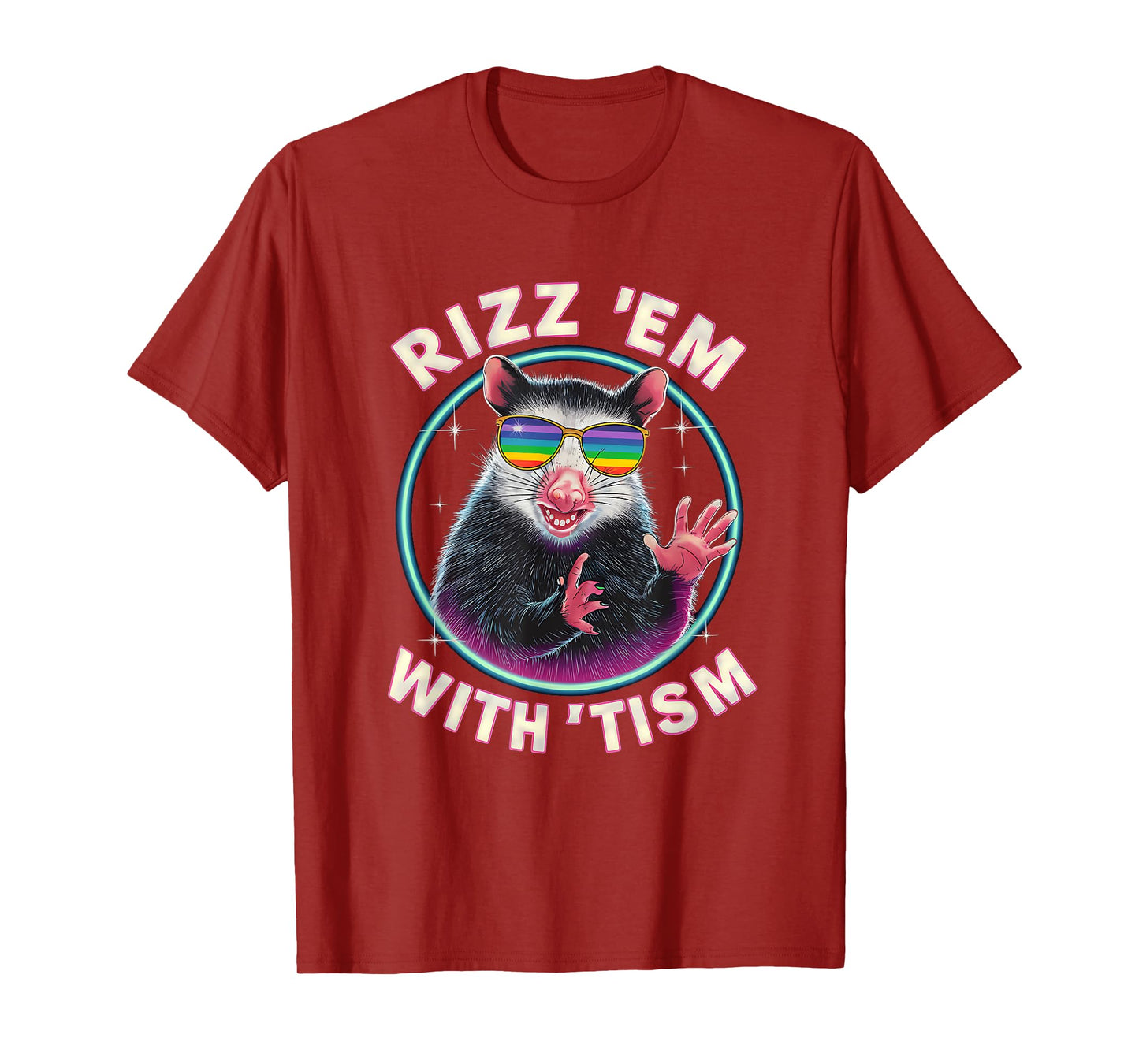 Autism Opossum Fun Rizz Em With The Tism Shirt Meme Autistic T-Shirt
