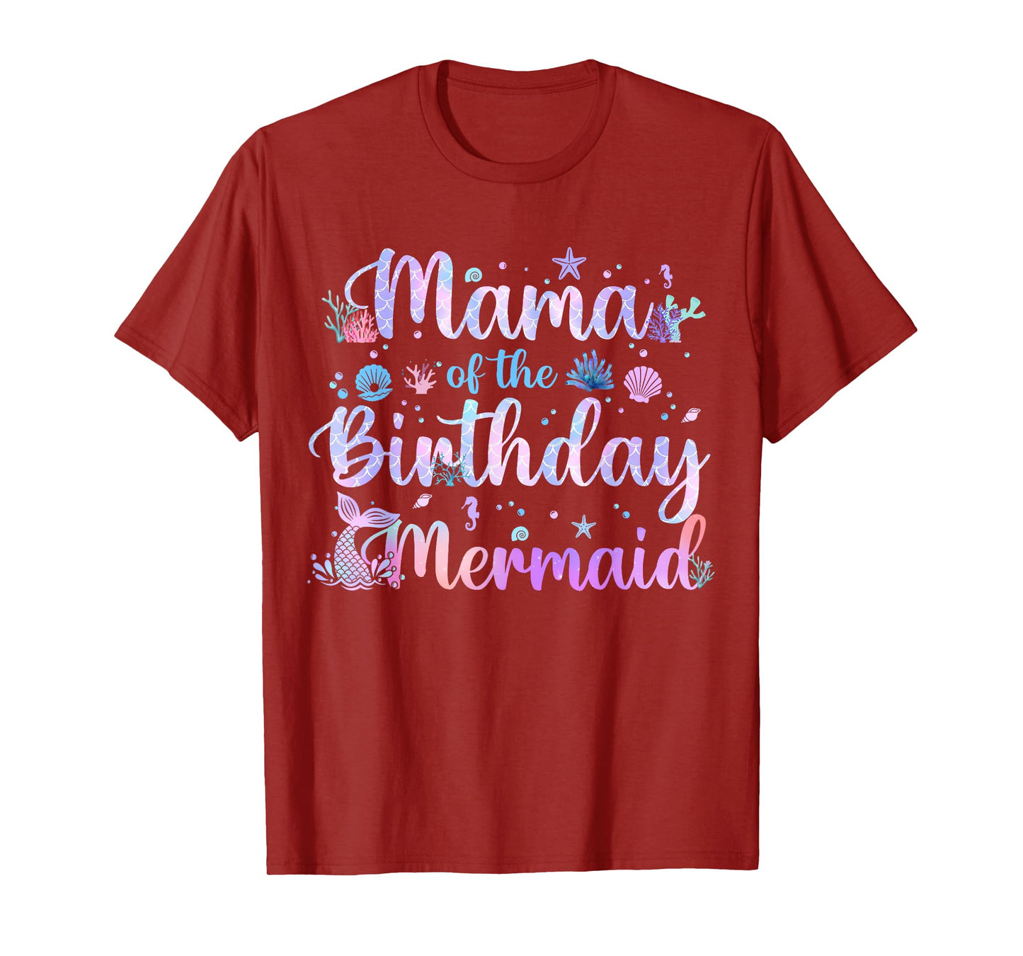 Mom Of The Birthday Girl Mermaid Squad Birthday Family Party T-Shirt